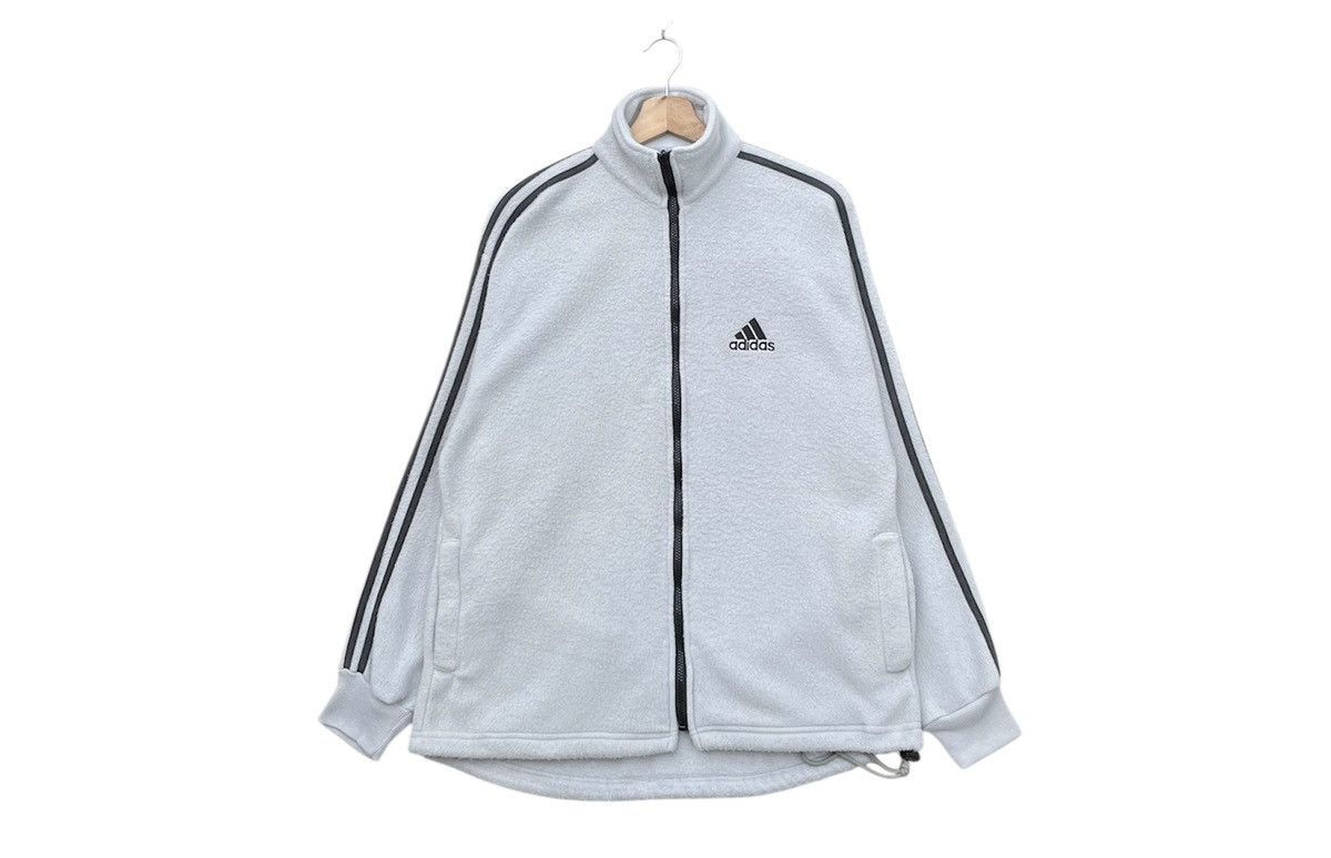 🔥 Adidas Equipment Fleece Jacket In Light Grey Black Stripes