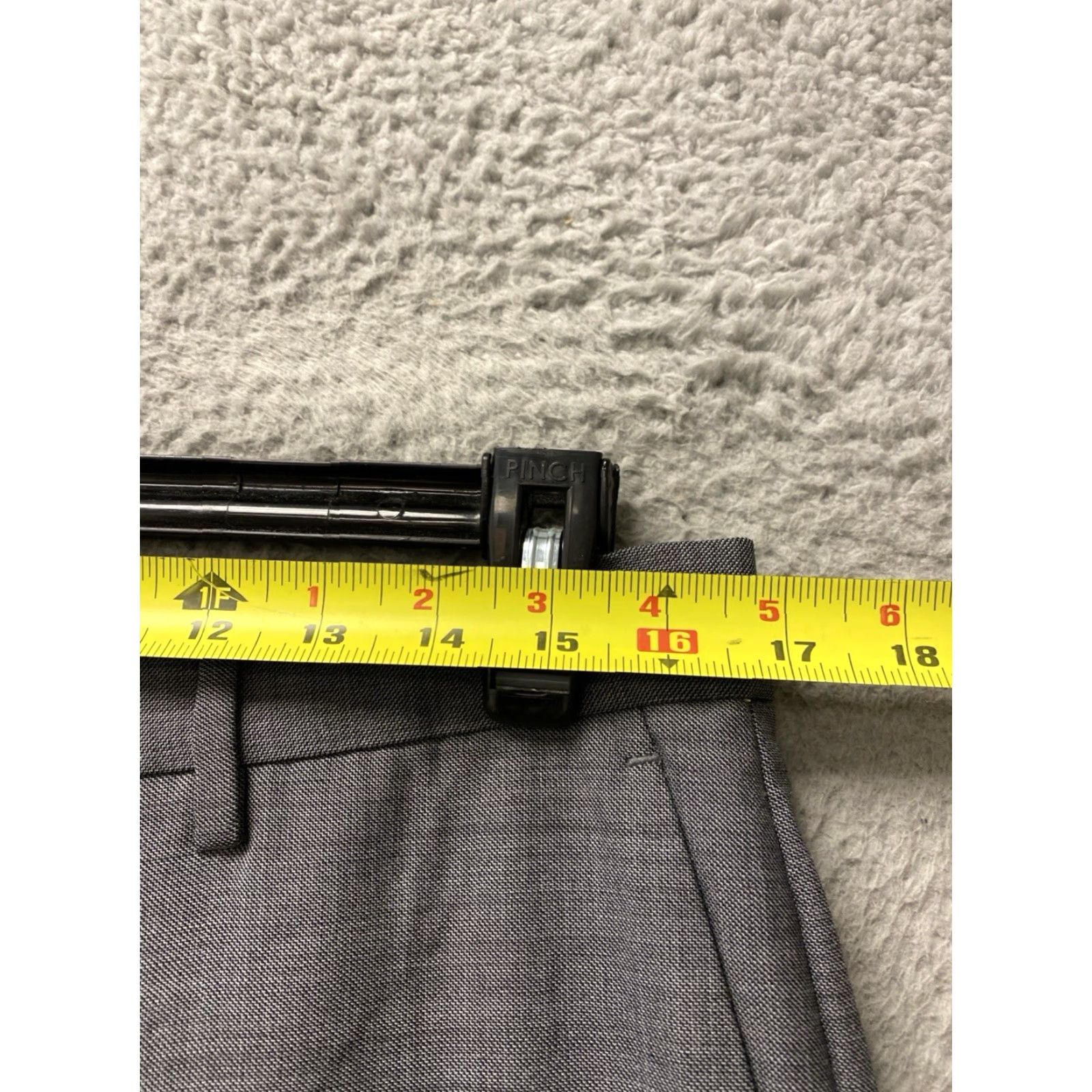 Vintage J Crew Dress Pants Men 32x32 Gray Slim Tapered Flat Front Elastic Waist Zipper Pockets Knit Wool Polyester Regular Belt Ready Mens Size US 32 / EU 48 - 3 Thumbnail
