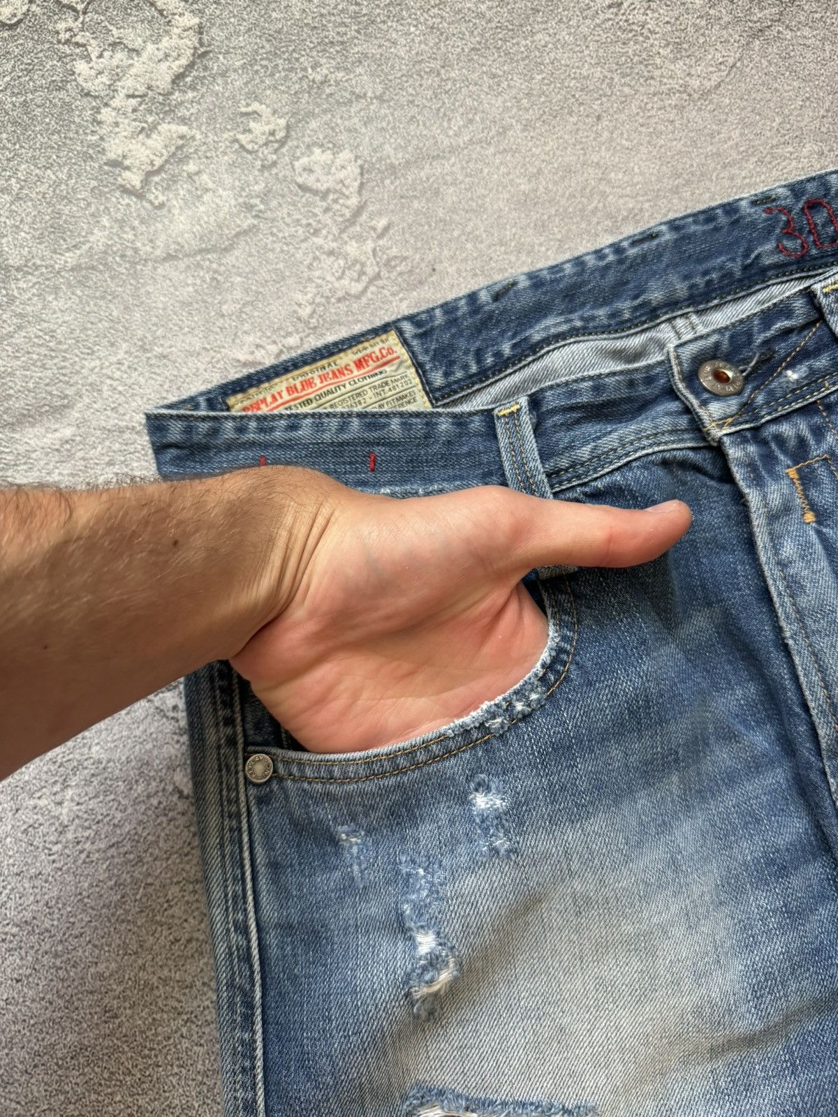 Replay × Vintage Replay 30/32 anbass Distressed denim pant trouser Jean chino Size US 30 / EU 46 - 7 Thumbnail