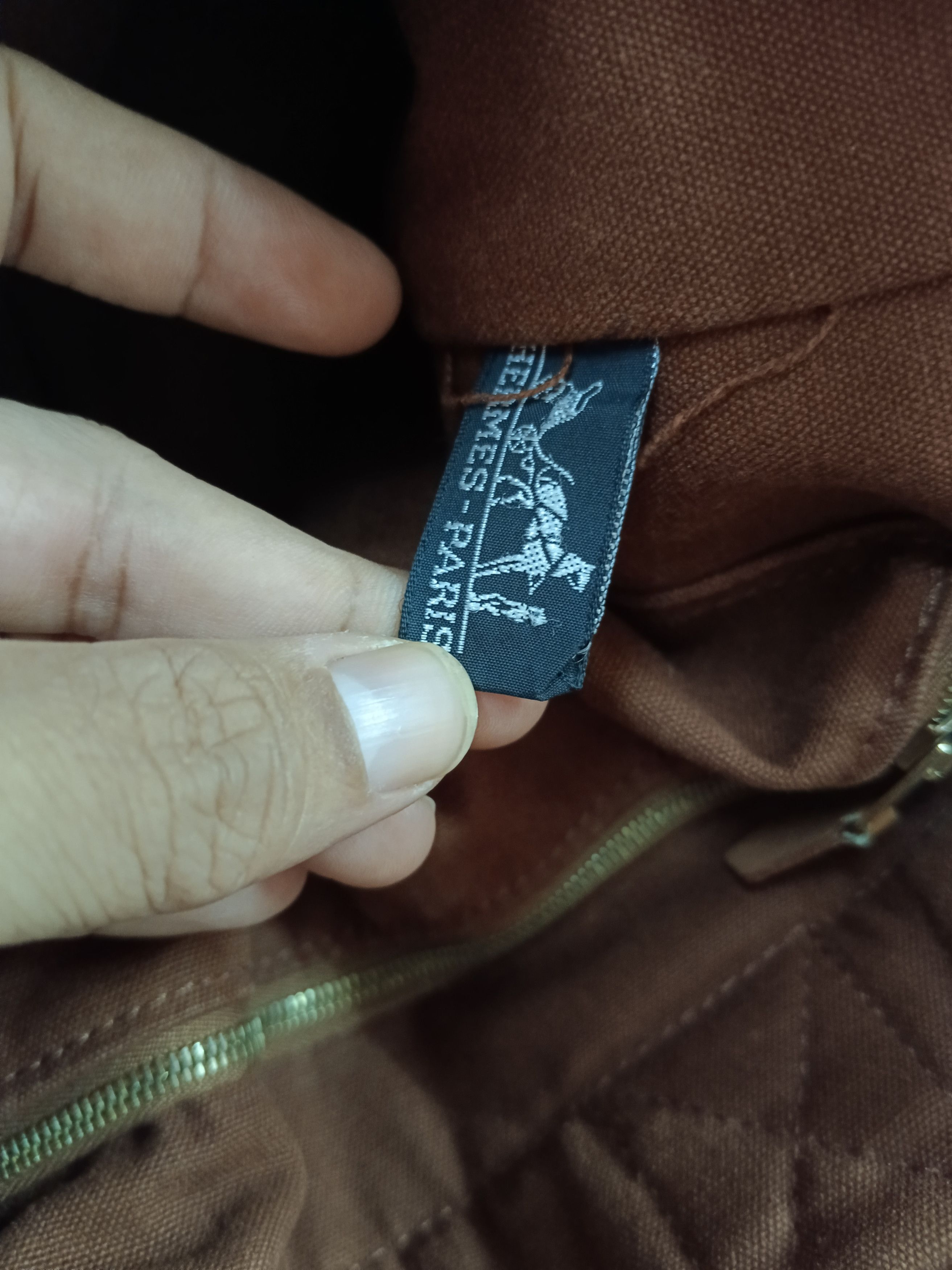 Hermes Vintage Hermès Fourre Tout MM Canvas Tote Bag Brown/Navy Size ONE SIZE - 11 Thumbnail