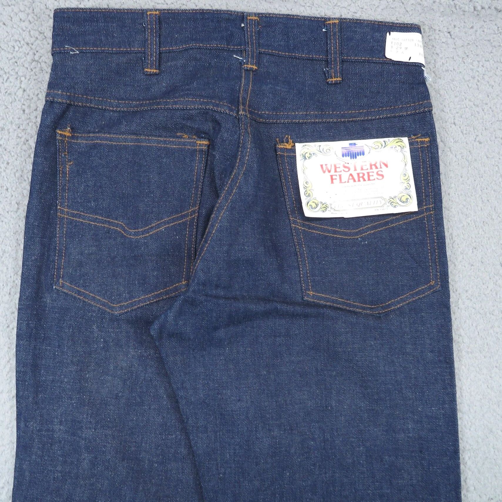 Cherokee VINTAGE Jeans Mens 29x33 Flared 70s Bell Bottom USA Made Indigo Talon Sanforized Size US 29 - 3 Thumbnail
