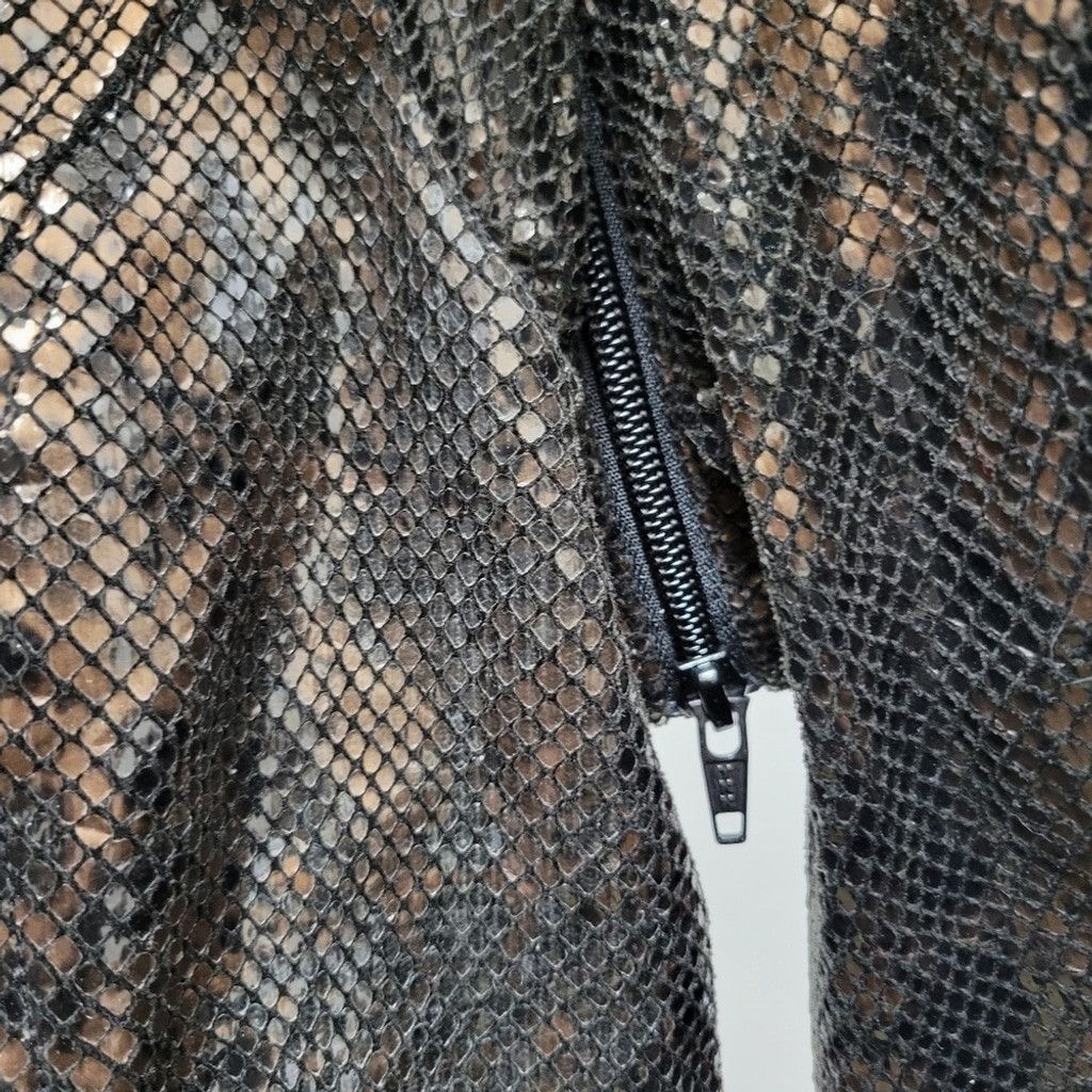 Other Yansi Fugel Women's Lacquered Python Biker Jacket Size S / US 4 / IT 40 - 8 Thumbnail