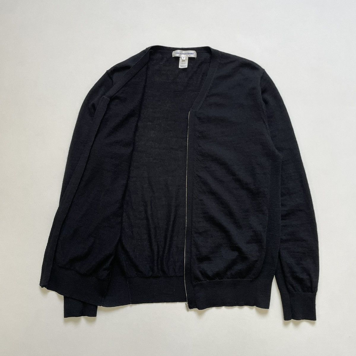 Comme des Garcons Black Wool Zip Front Cardigan Size US M / EU 48-50 / 2 - 12 Thumbnail