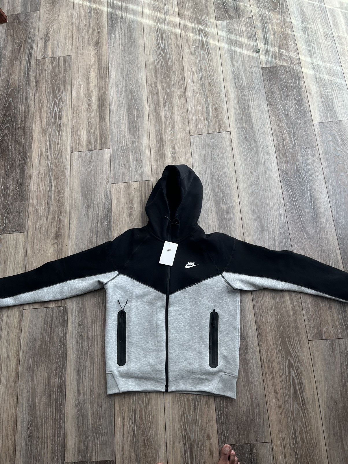 Nike Tech Fleece Hoodie Men's Black and Grey Size Medium