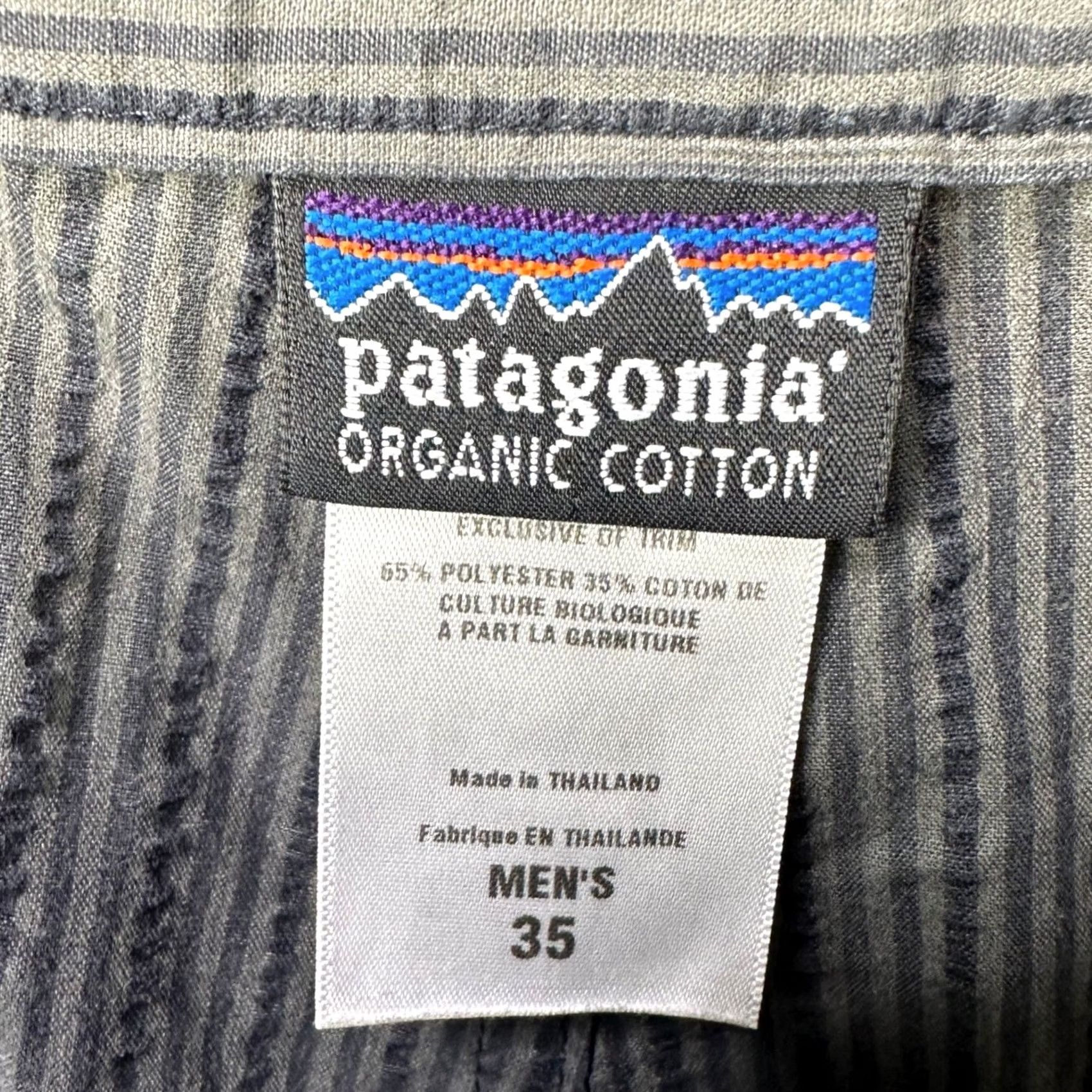 Patagonia Patagonia Mens Shorts Chino 35 Gray Seersucker Flat Front Pockets Cotton Polyester Vintage N/A Fashionable Outdoor Casual Size US 35 - 3 Thumbnail