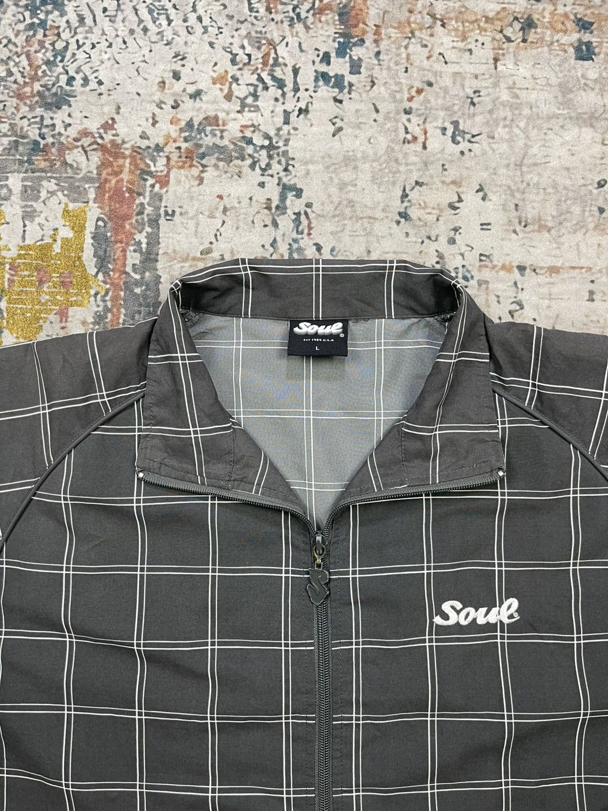 Southpole Soul Checkered Zip Up Open Collar Over Shirt Size US L / EU 52-54 / 3 - 11 Thumbnail