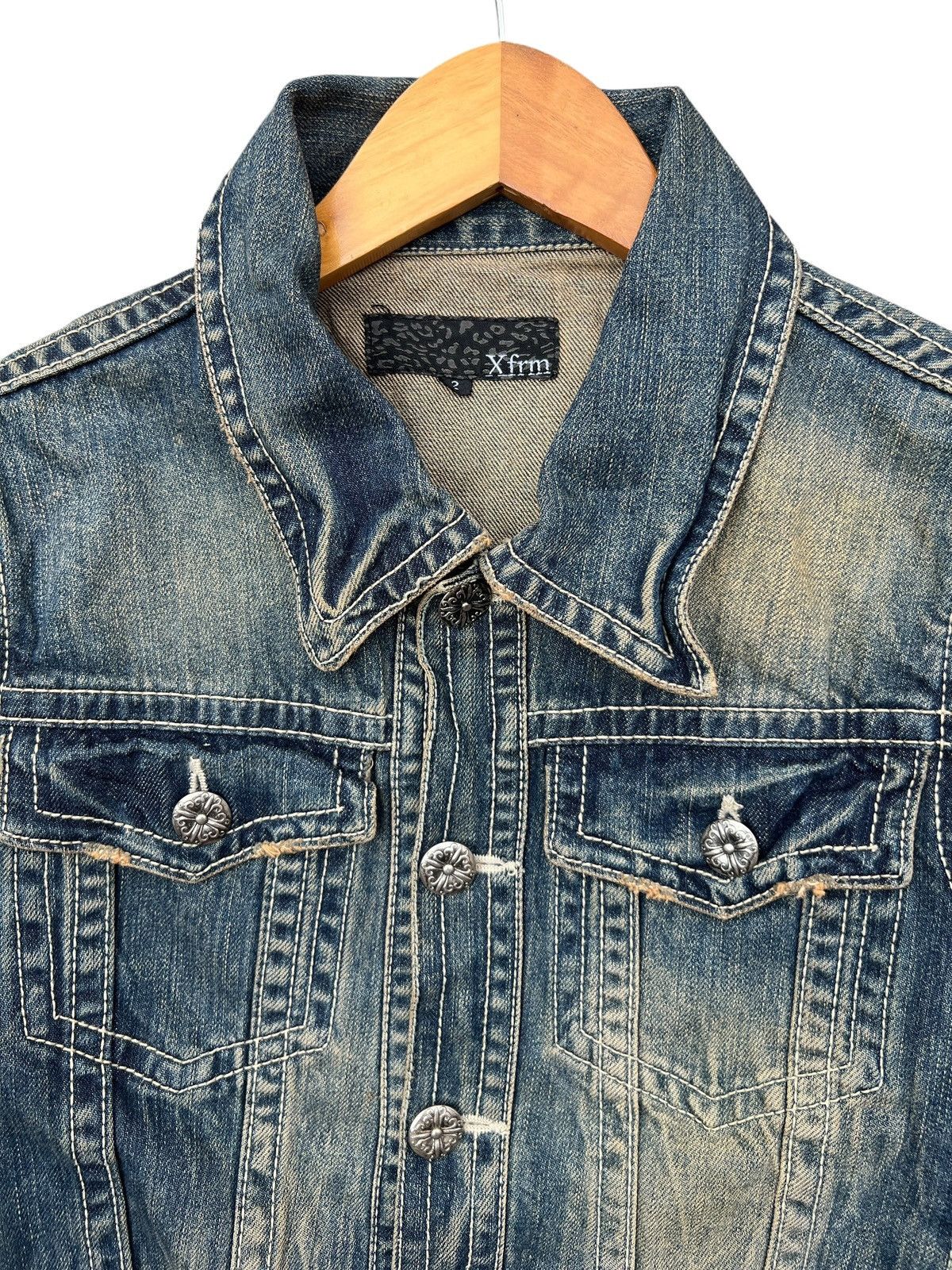 If Six Was Nine XFrm Japan Distressed Mudwash Denim Jacket Size S / US 4 / IT 40 - 7 Thumbnail