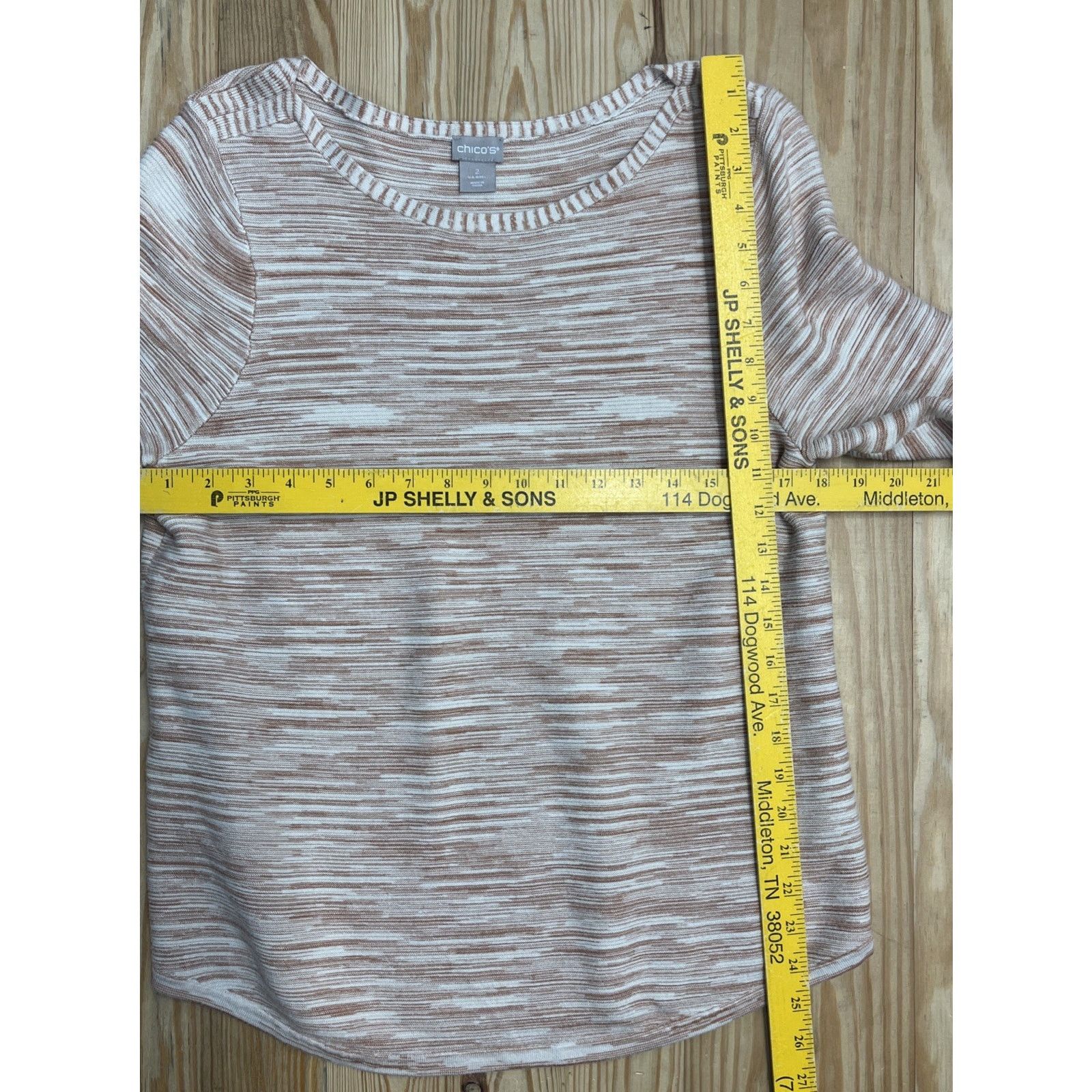Chicos Chico's Sz 2 Large Tan Brown Orange Space Dye Sweater Tunic Size L / US 10 / IT 46 - 5 Thumbnail