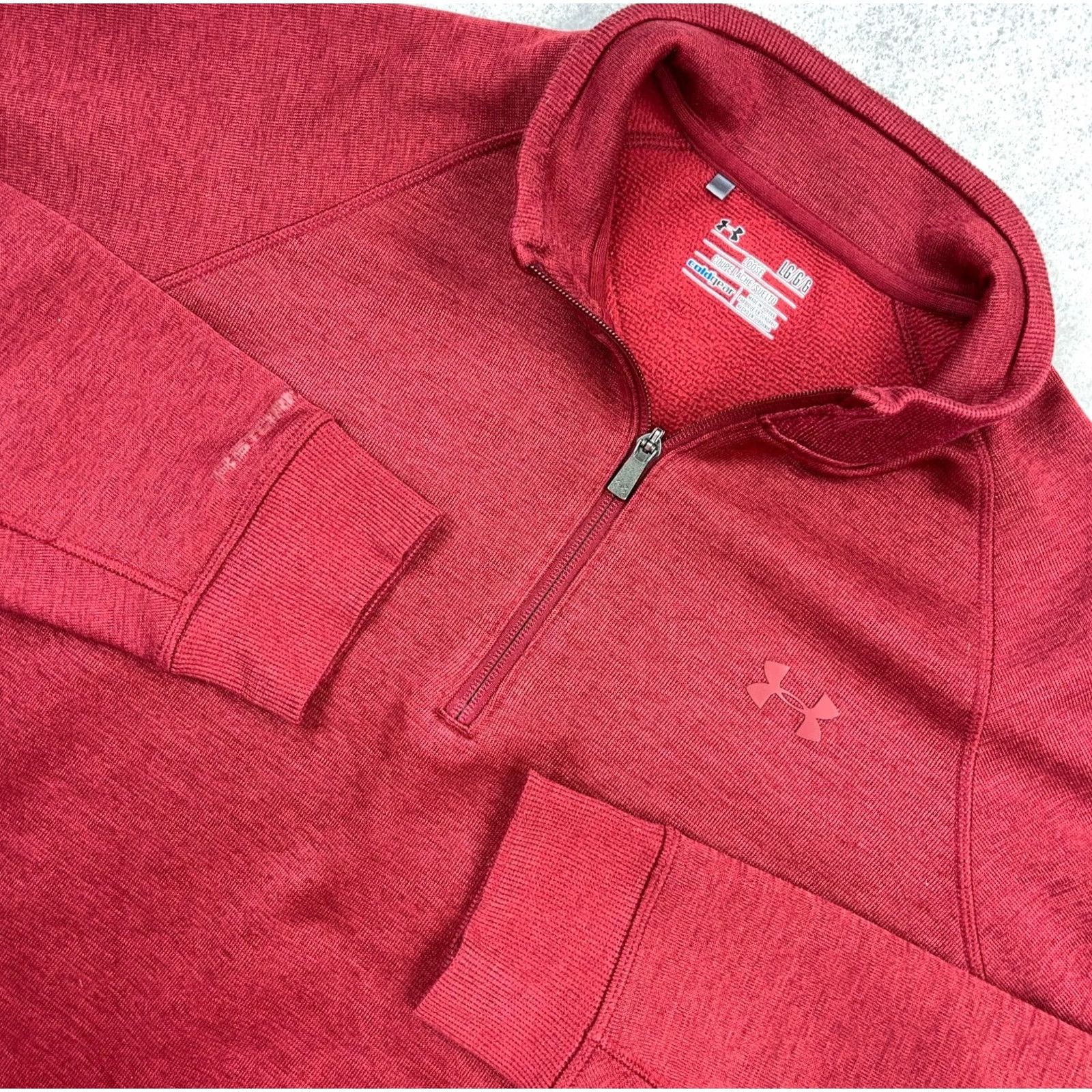Under Armour Under Armour Sweatshirt Men Large Red Pullover 1/4 Zip Mock Neck Fleece Storm Regular Size L, Red, Sweatshirt, Men Size US L / EU 52-54 / 3 - 2 Thumbnail