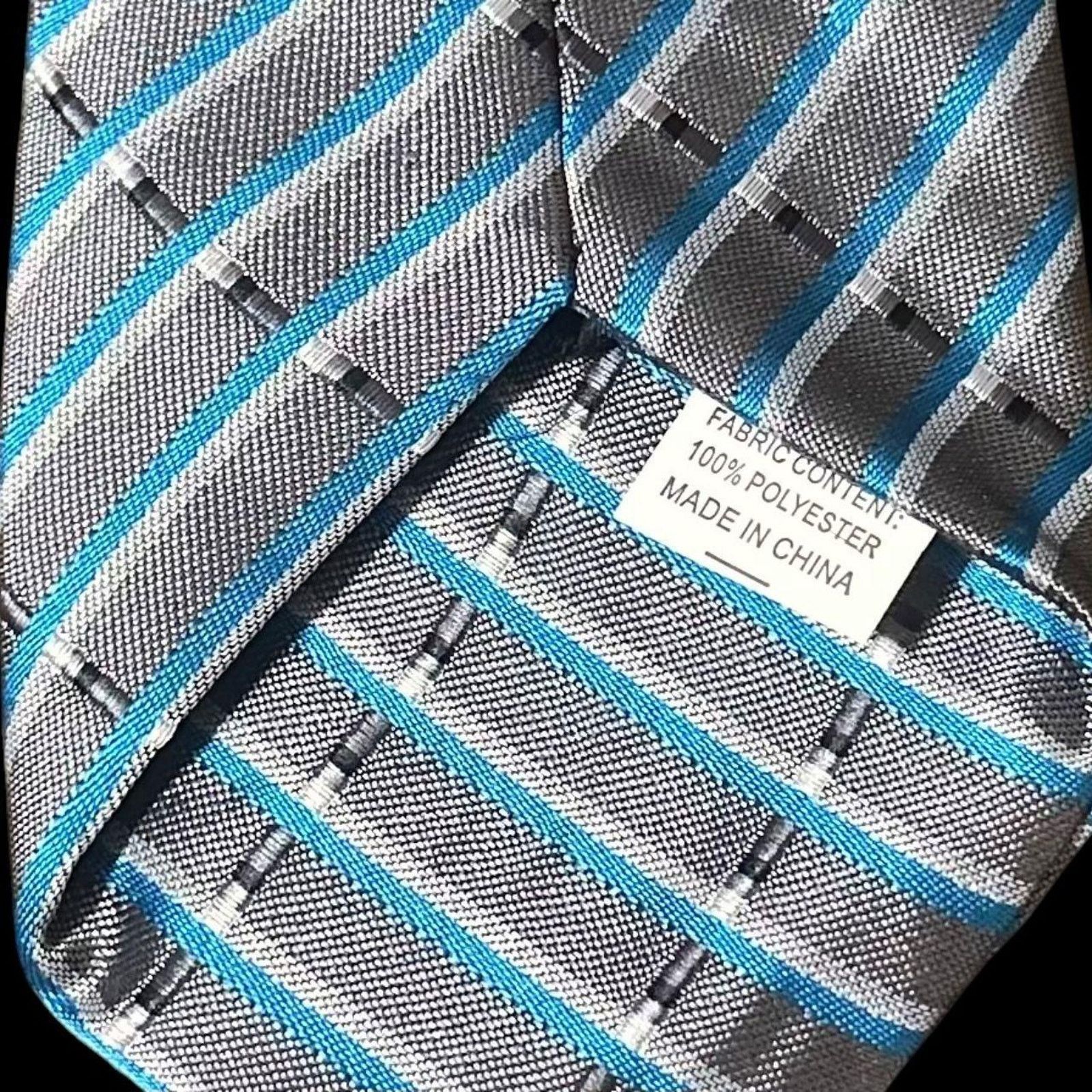 Other Gray blue striped tieclassic business Size ONE SIZE - 4 Thumbnail