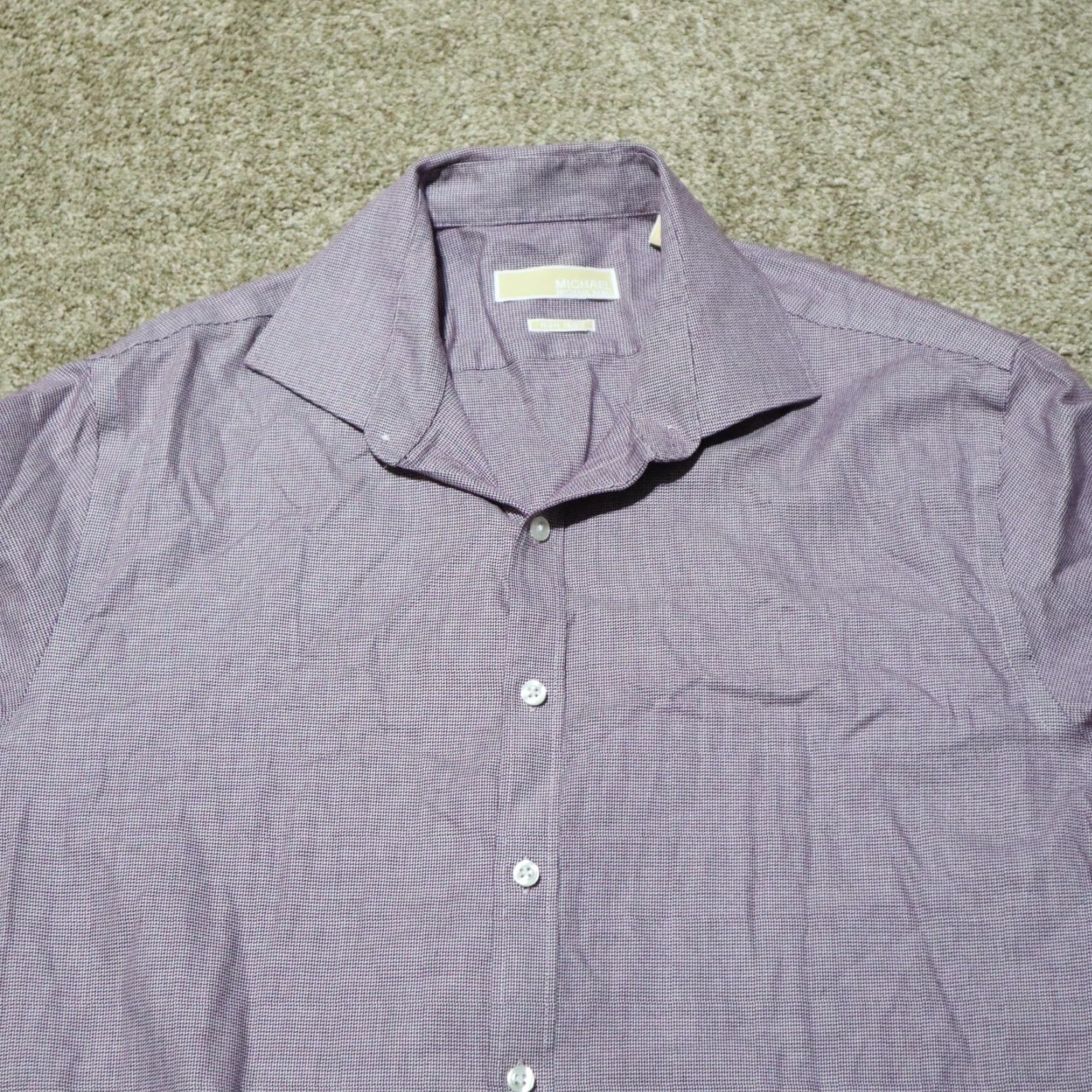 Michael Kors Michael Kors Purple Button-Down Dress Shirt Long Sleeve Men Size 17 34/35 Size 46R - 2 Thumbnail
