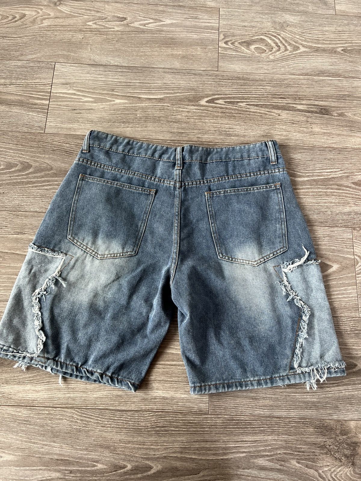 Japanese Brand ‼️Avant Garde Distressed Denim Opium Star Baggy Shorts‼️ Size US 35 - 18 Thumbnail