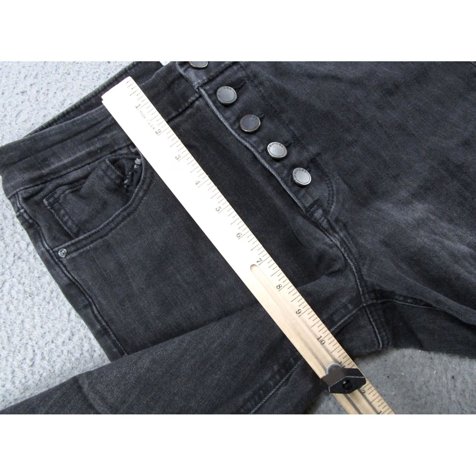 Vintage Maurices M Jeans Womens High Rise Button Fly Stretch Denim Jeans Black Size M Skinny Jean Regular Pocket 5-Pocket Size 32" / US 10 / IT 46 - 6 Thumbnail