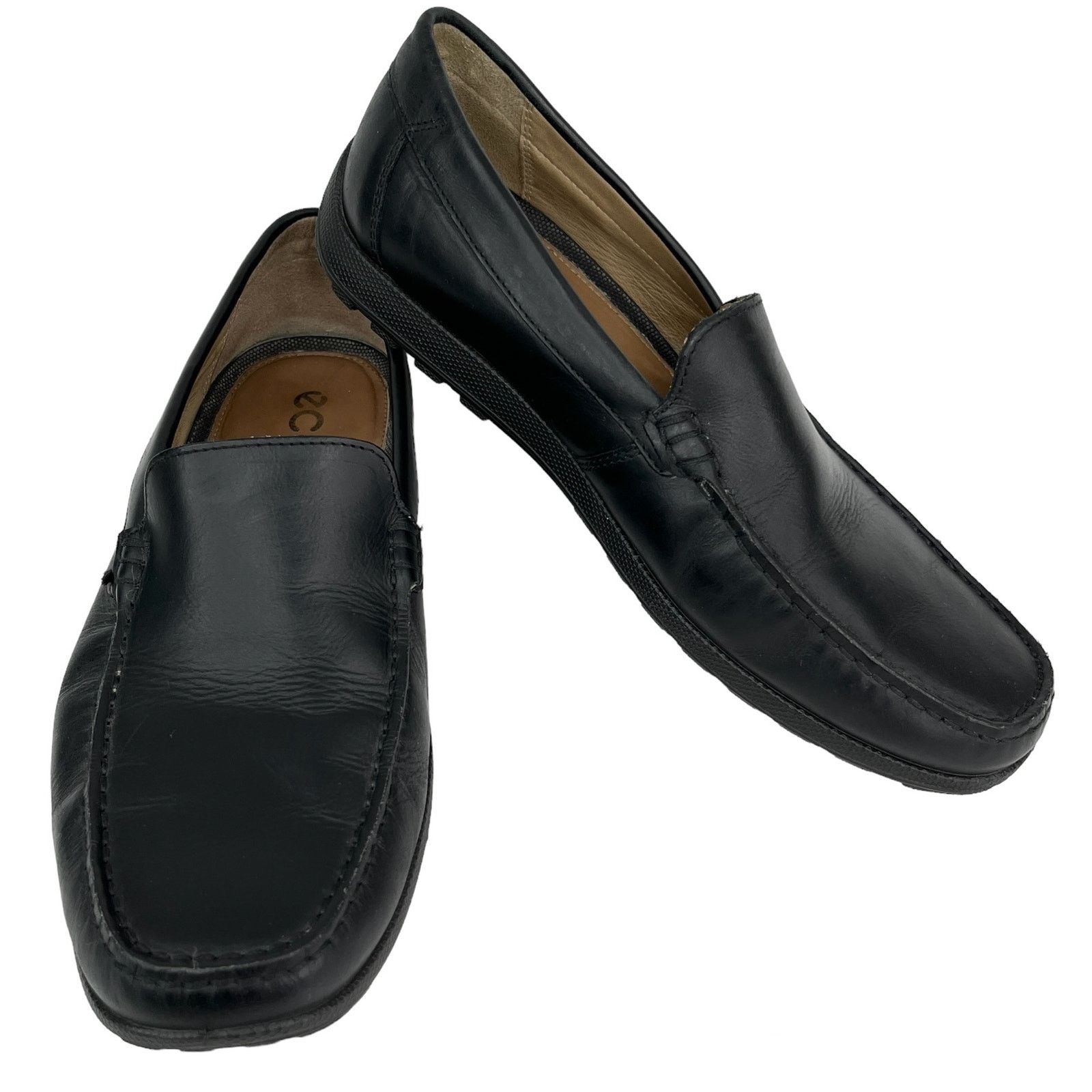 Ecco Moc Dip Classic Driving Loafers Black 41 7 Slip On