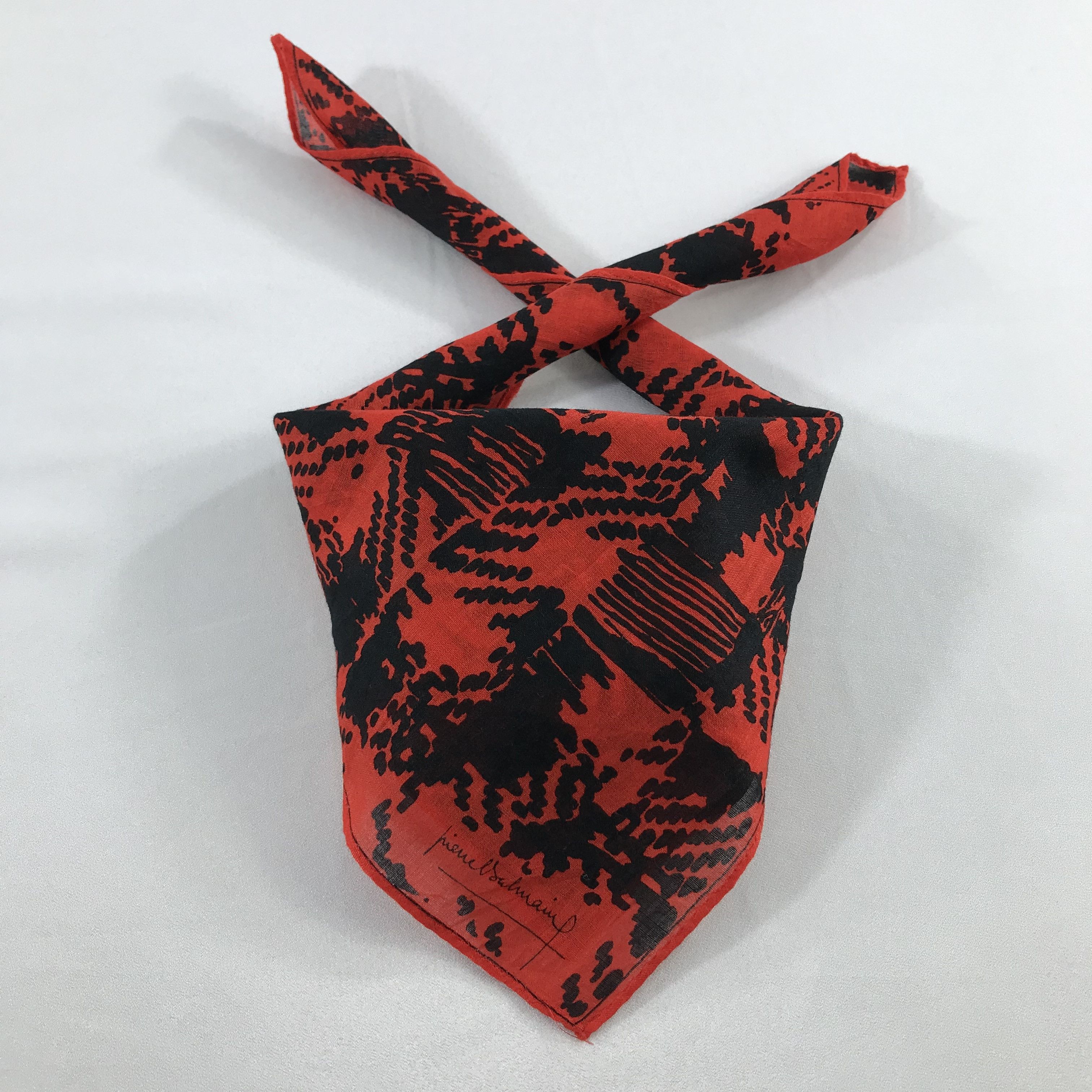 Pierre Balmain × Vintage Pierre Balmain Bandana / Handkerchief / Neckerchief -S2209 Size ONE SIZE - 3 Thumbnail