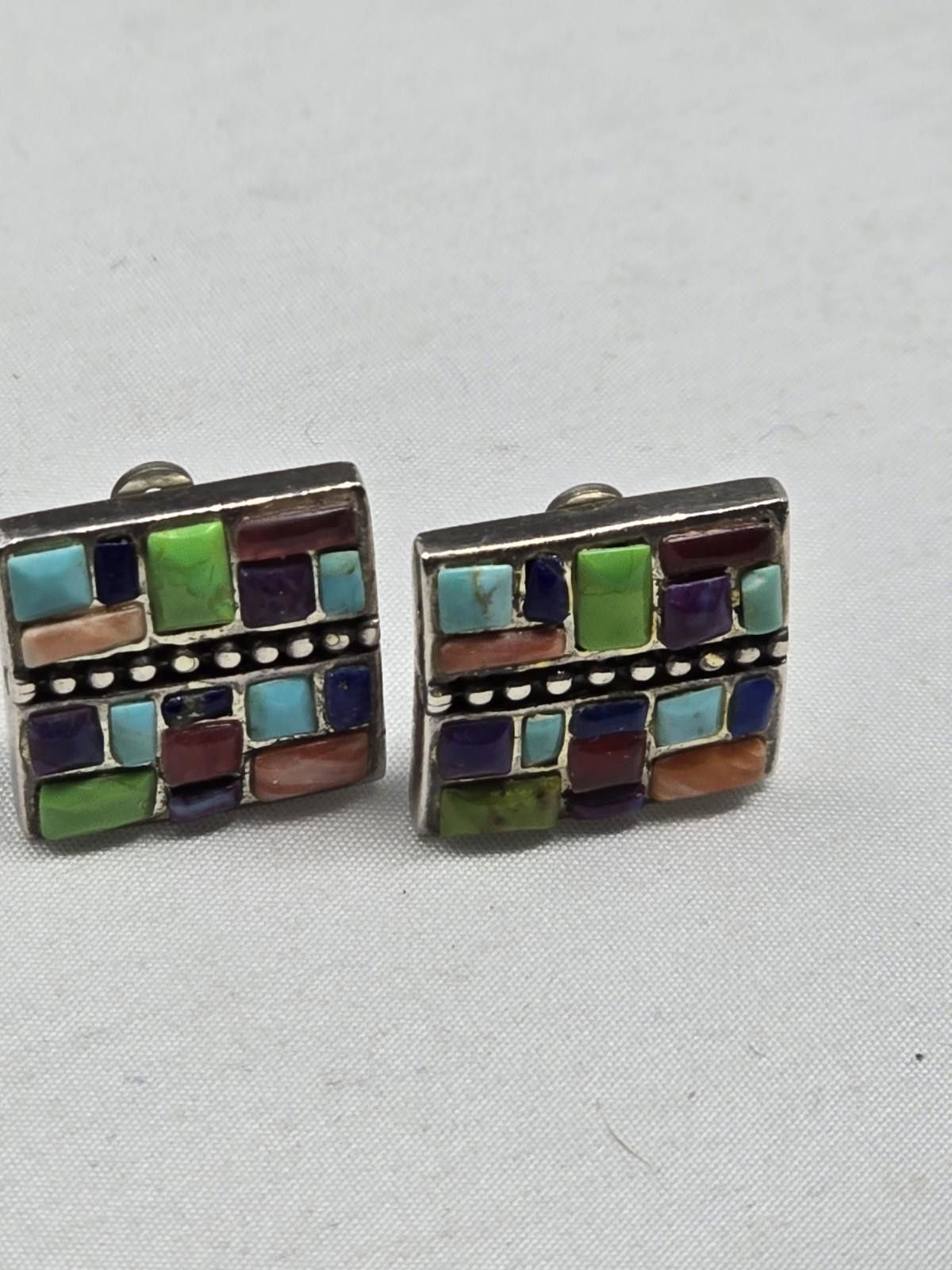 Studio D'Artisan Vintage Handmade 925 Sterling Silver Artisan Earrings Size ONE SIZE - 2 Thumbnail