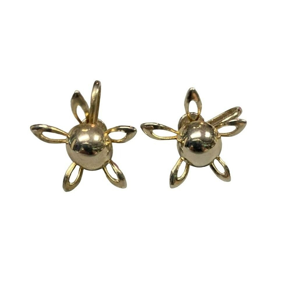 Other Vintage Gold-Tone Floral Screwback Earrings Size ONE SIZE - 1 Thumbnail