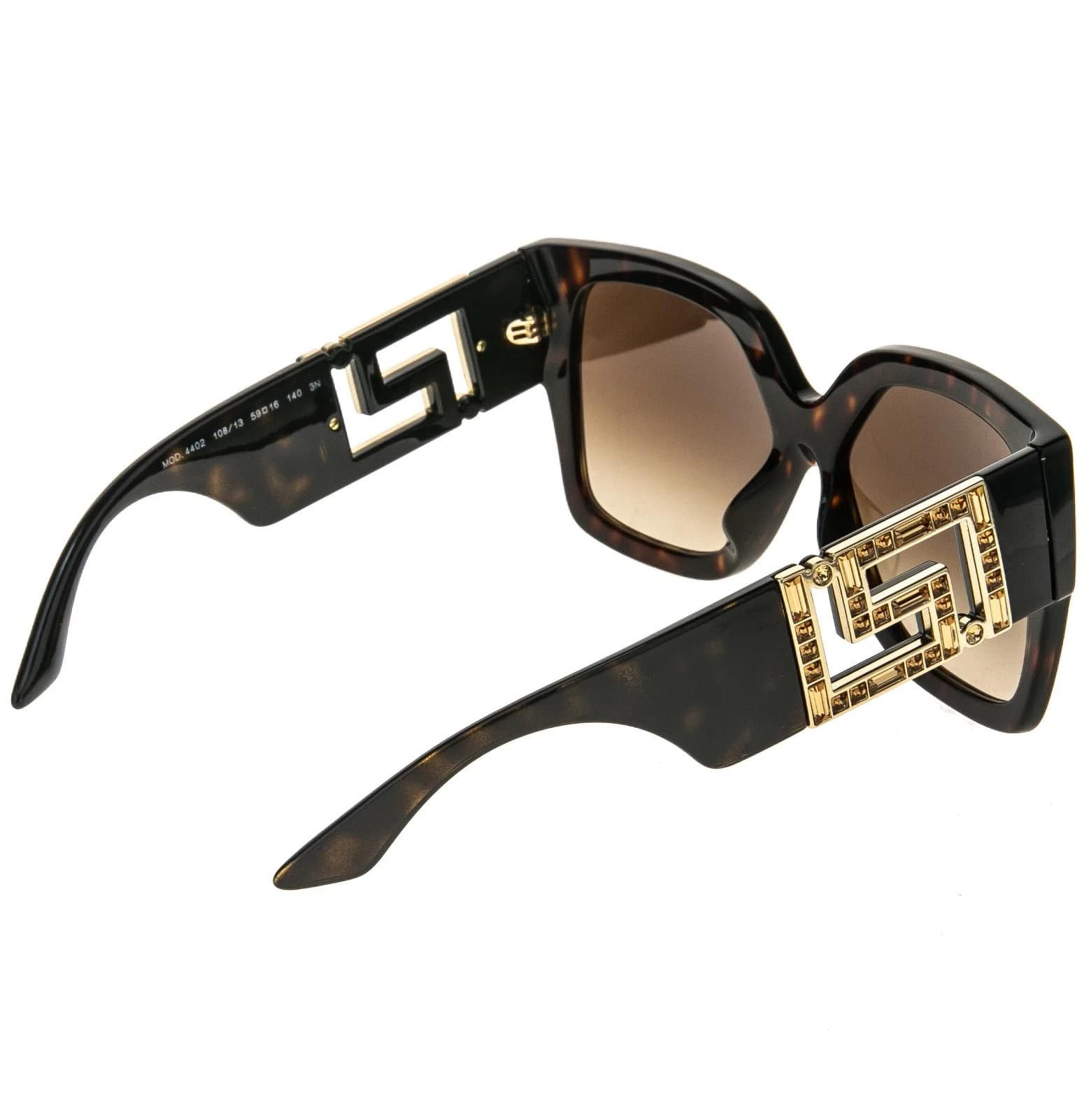 Versace VERSACE VE4402 GRECA Brown Gold Geometric Sunglasses 4402 Size ONE SIZE - 5 Thumbnail