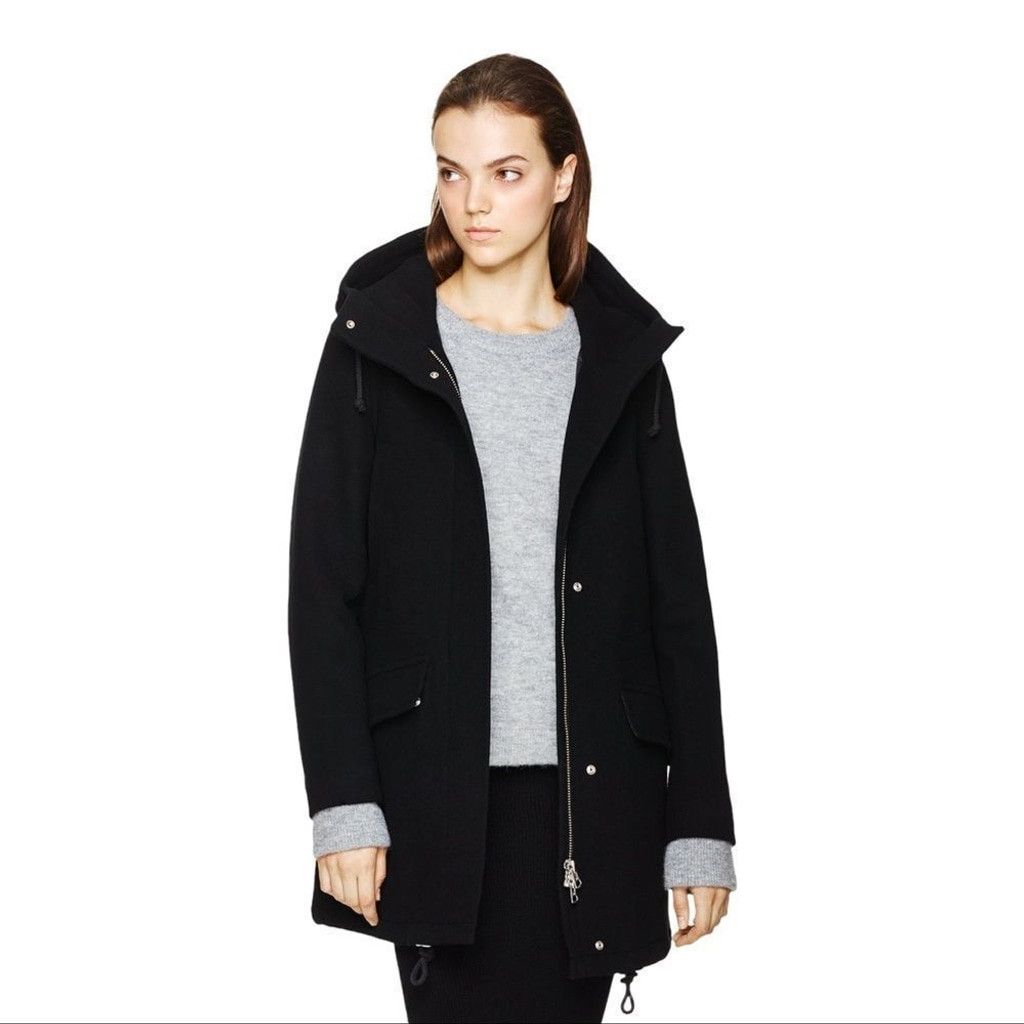 Aritzia Wilfred Black Gemma Wool Zip Front Coat w/ Cashmere Size S Size S / US 4 / IT 40 - 1 Thumbnail