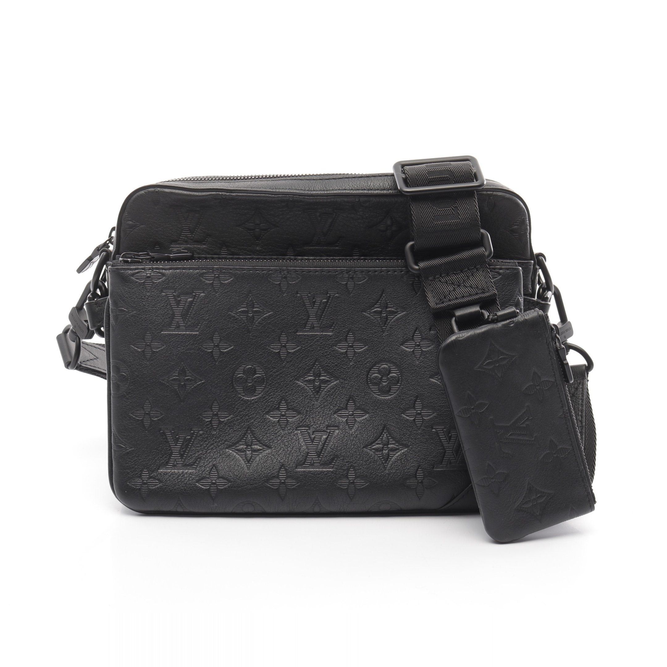 Louis Vuitton Louis Vuitton Trio Messenger Monogram Shadow Shoulder Bag Leather Black Size ONE SIZE - 1 Thumbnail