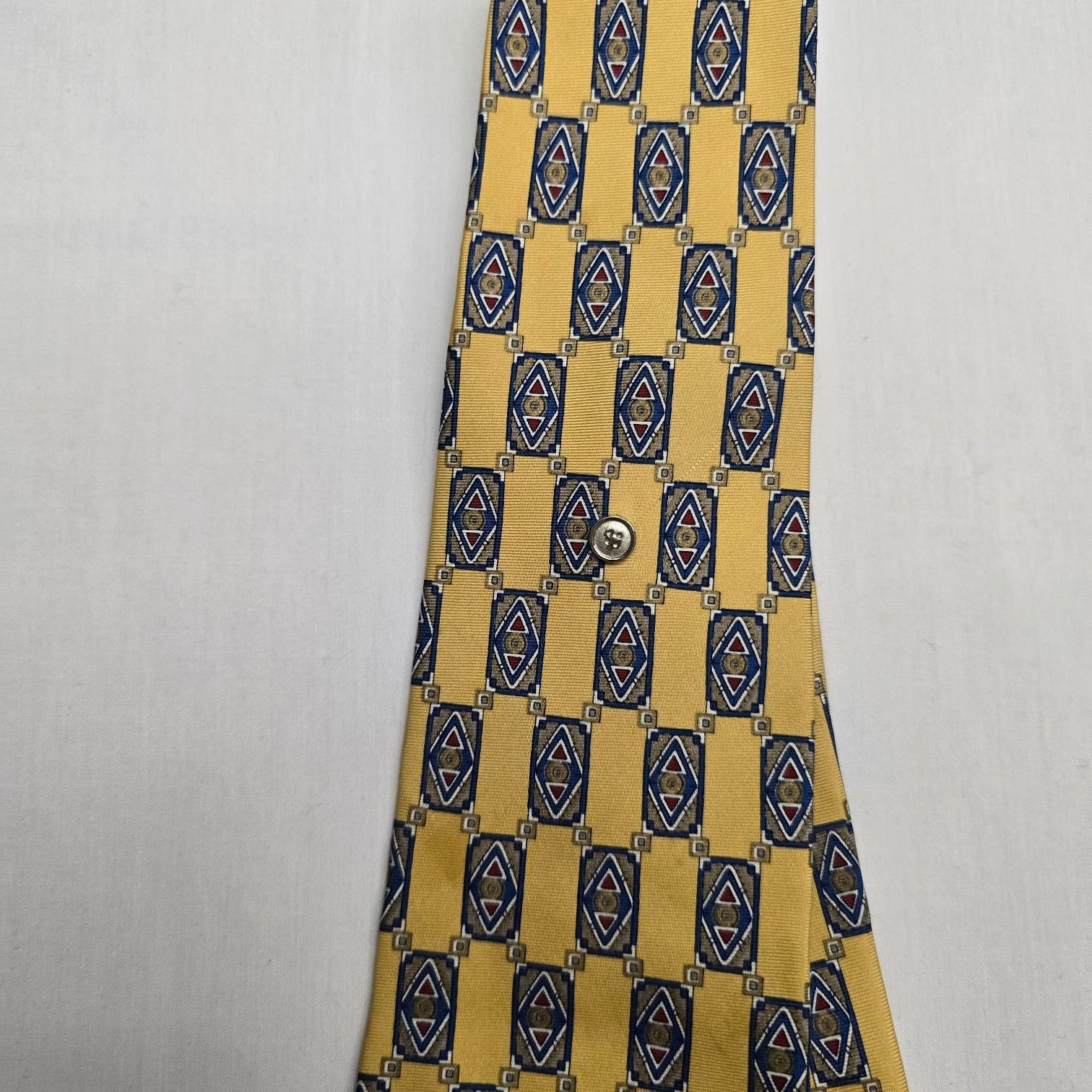 Ralph Marlin Vintage Bert Pulitzer Tie Gold 100% Silk Geometric Necktie Size ONE SIZE - 2 Thumbnail