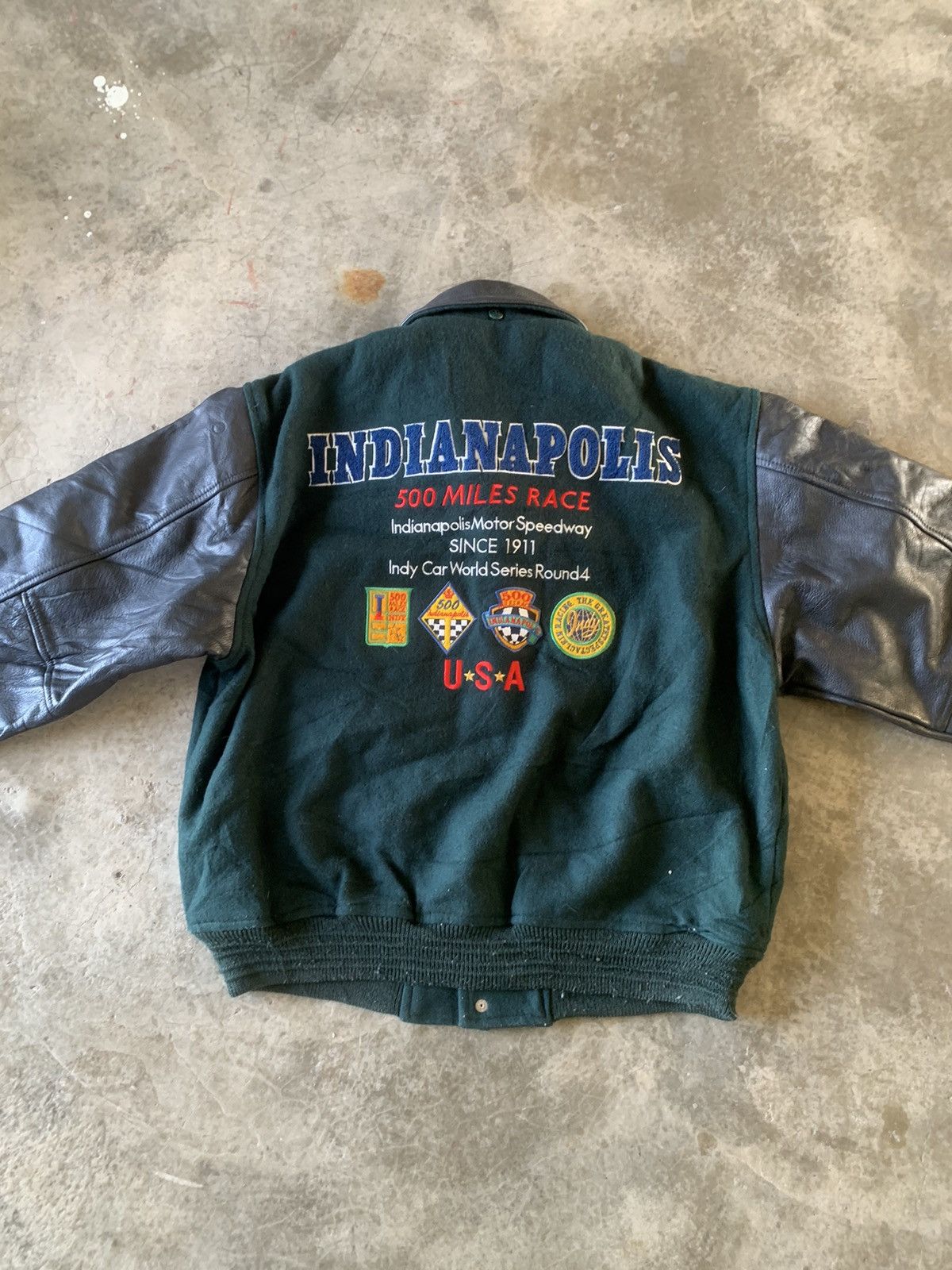 Japanese Brand Indianapolis Motor Speedway varisty jacket rare back design Size US L / EU 52-54 / 3 - 9 Thumbnail