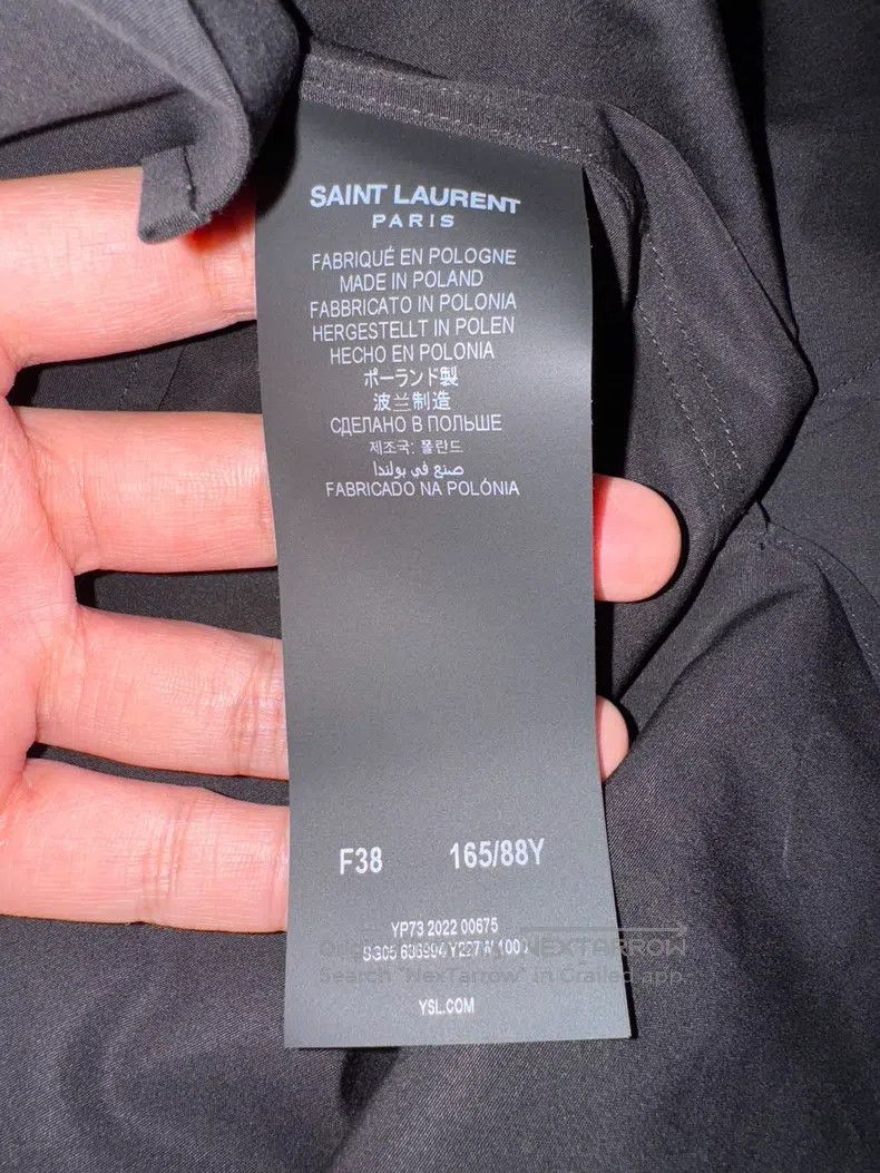 Saint Laurent Paris Saint Laurent Paris Solid Black Shirt Size XS / US 0-2 / IT 36-38 - 3 Thumbnail