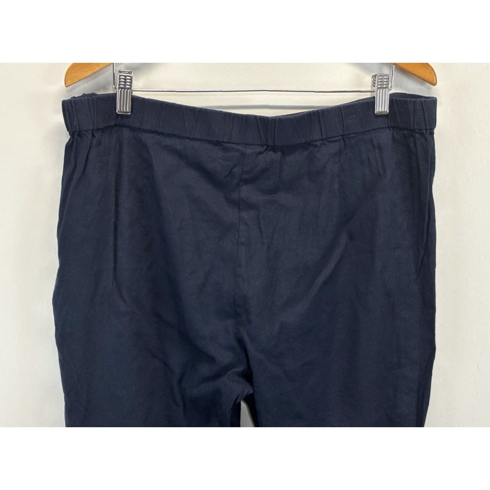 J. Jill VINTAGE J Jill Linen Pants Womens XL Blue Crop Ankle Stretch Pull-On Size 40" / US 18 - 5 Thumbnail