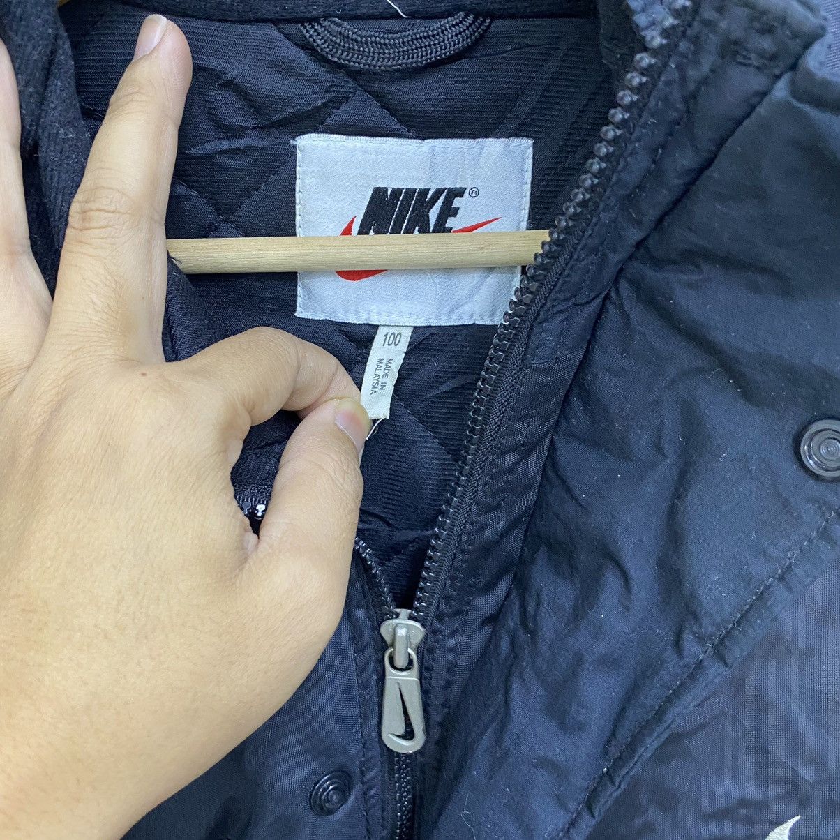 Nike × Vintage Vintage Nike Mini Swoosh Embroidery Jacket Windbreaker Size US XL / EU 56 / 4 - 4 Thumbnail