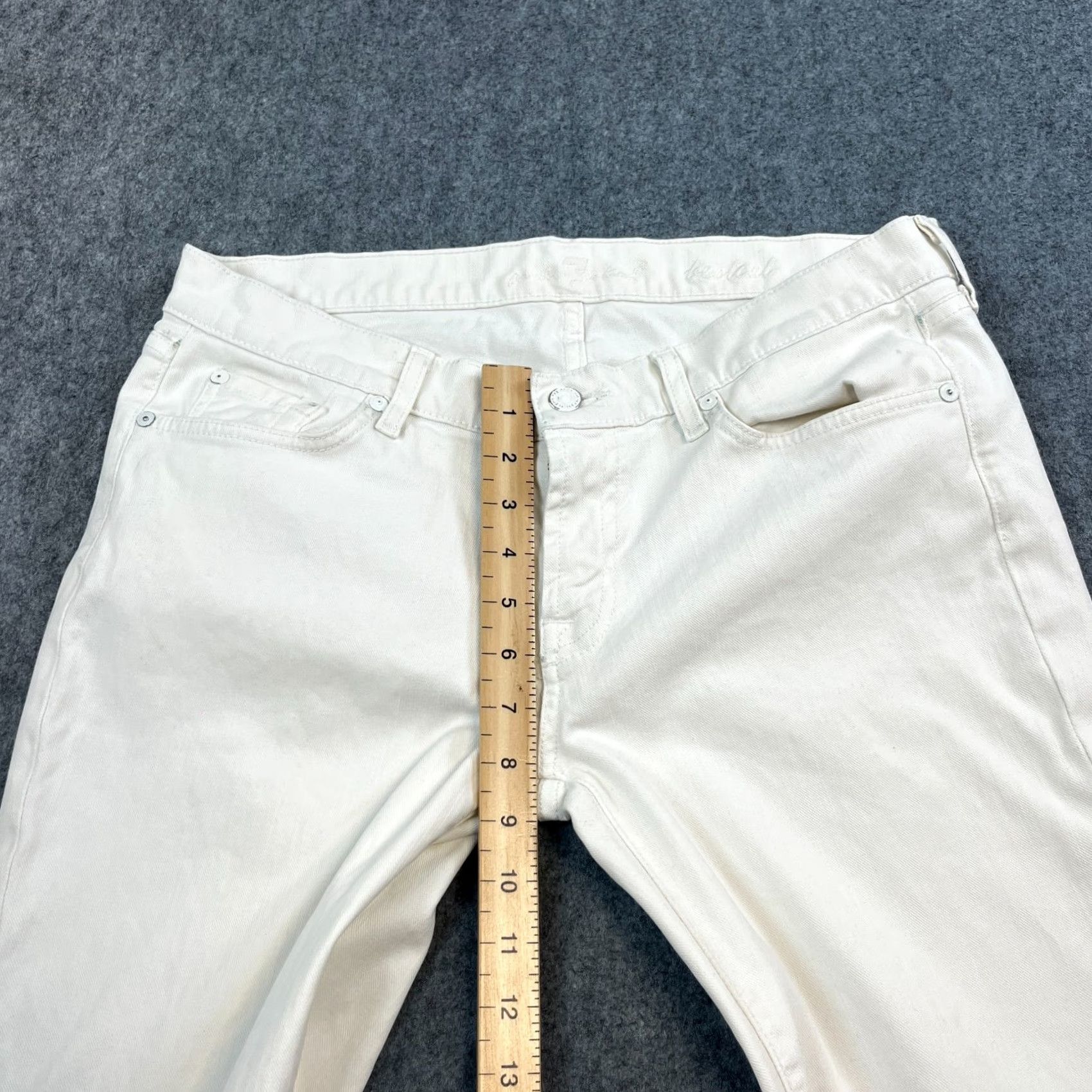 7 For All Mankind 7 For All Mankind Womens Jeans Bootcut 32 28 UK 12 Low Rise White USA Made Jeans Size 34" / US 12 / IT 48 - 6 Thumbnail