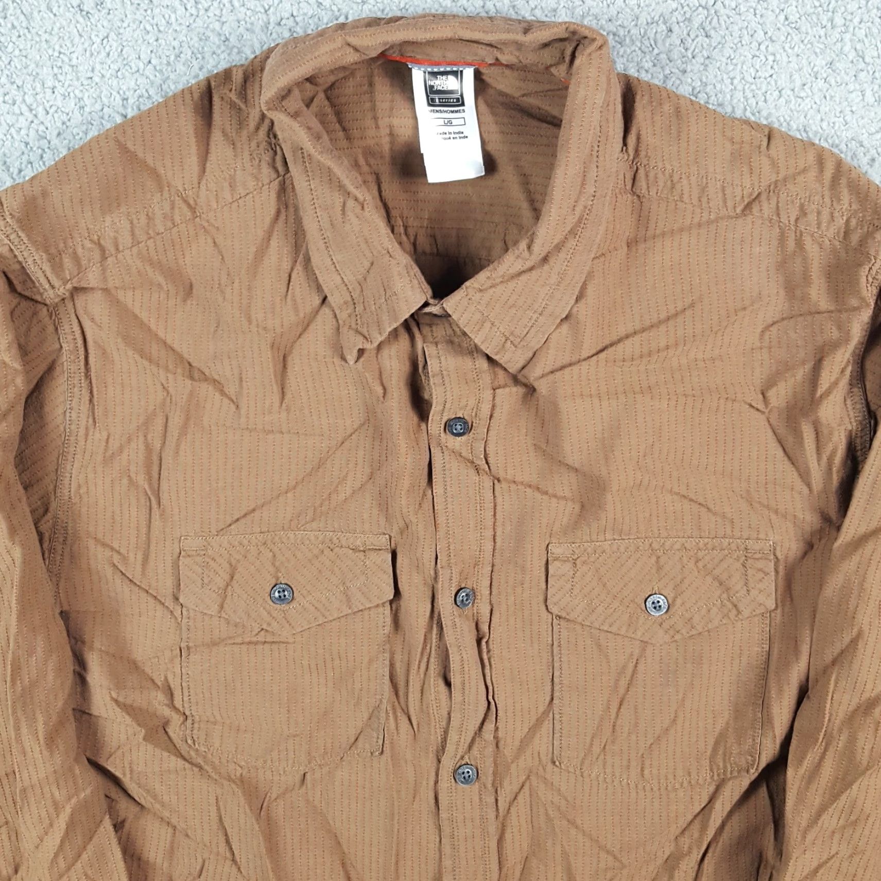 The North Face VINTAGE The North Face Men's Shirt Casual Outdoor Hiking Button-Up L Brown Striped 90s Size US L / EU 52-54 / 3 - 2 Thumbnail