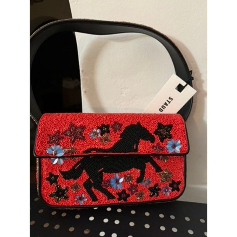 Staud STAUD Tommy Beaded Bag Year of the Horse Red Size ONE SIZE - 5 Thumbnail