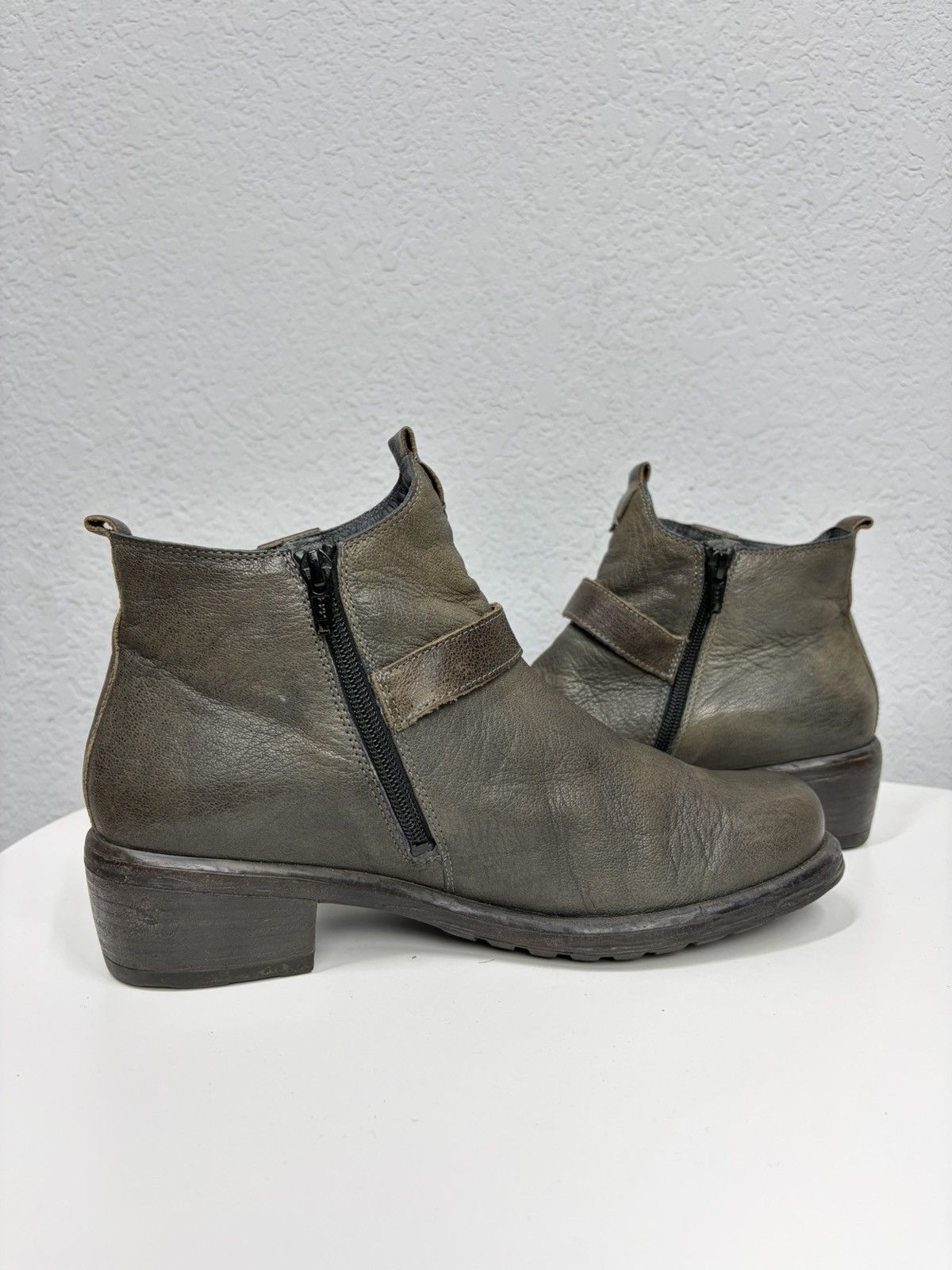 If Six Was Nine AS 98 Vibe Artisan Black Leather Side Zip Ankle Biker Boots Size US 8 / EU 41 - 9 Thumbnail