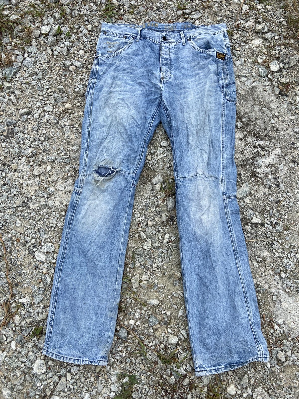G-Star × Vintage Vintage Distress G Star Raw Denim Size US 35 - 3 Thumbnail