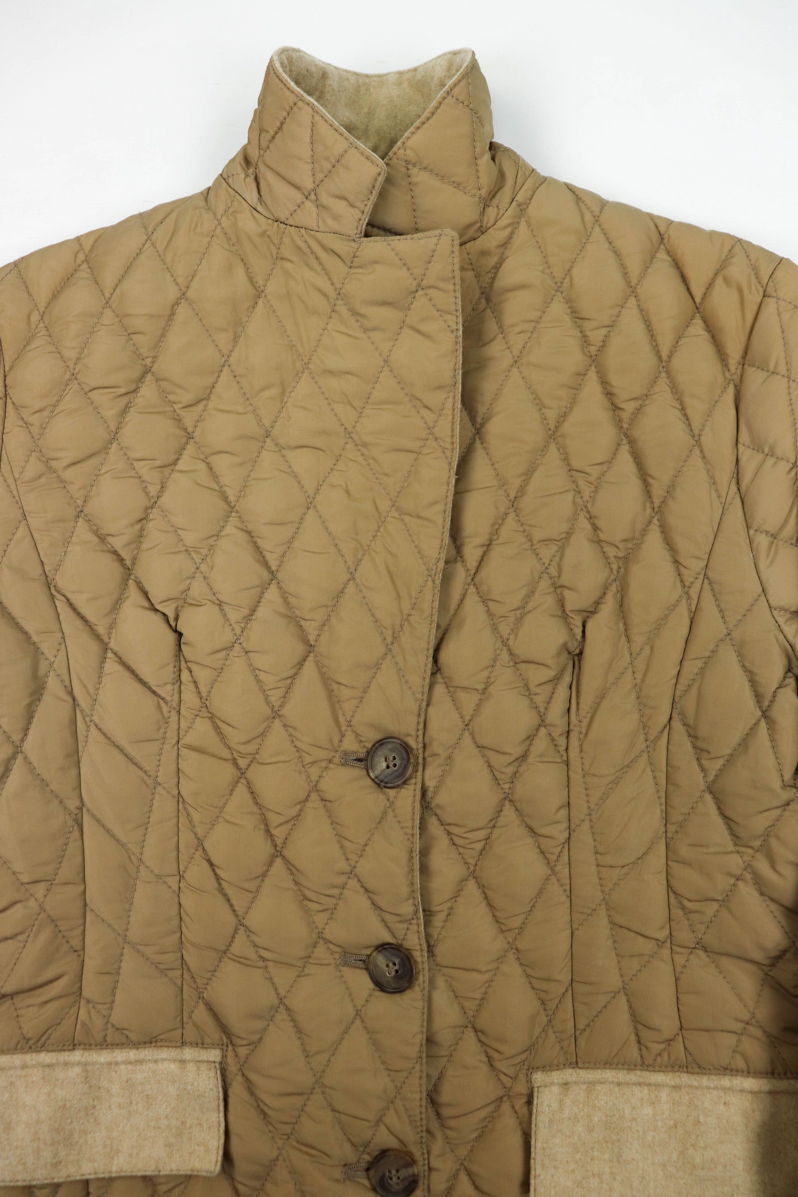 Moncler Vintage Moncler Beige Quilted Nylon Down Puffer Coat Jacket Size XS / US 0-2 / IT 36-38 - 8 Thumbnail