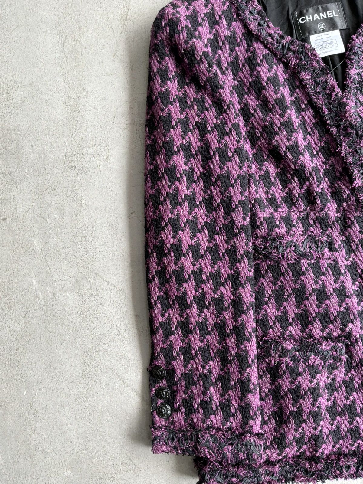 Chanel 2009 Chanel - Purple & Black Tweed Multipocket Tweed Blazer Size XL / US 12-14 / IT 48-50 - 5 Thumbnail