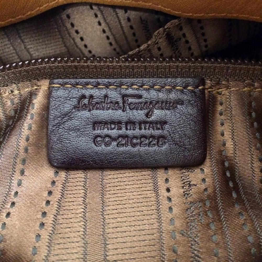 Salvatore Ferragamo Salvatore Ferrgamo Whip Stitched Tan Leather Satchel Size ONE SIZE - 4 Thumbnail