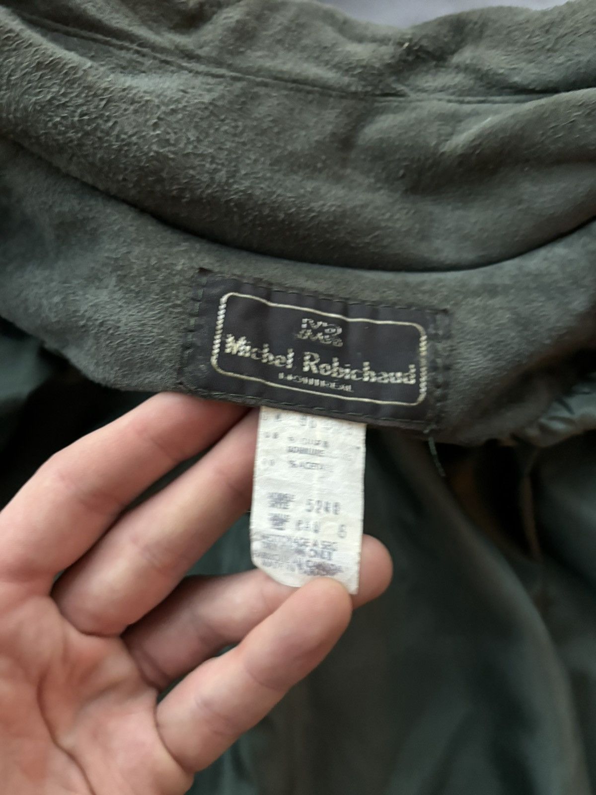 Vintage 1970s Suede Coat Vintage Sage Green Cropped Jacket Pleat 70s Size M / US 6-8 / IT 42-44 - 5 Thumbnail