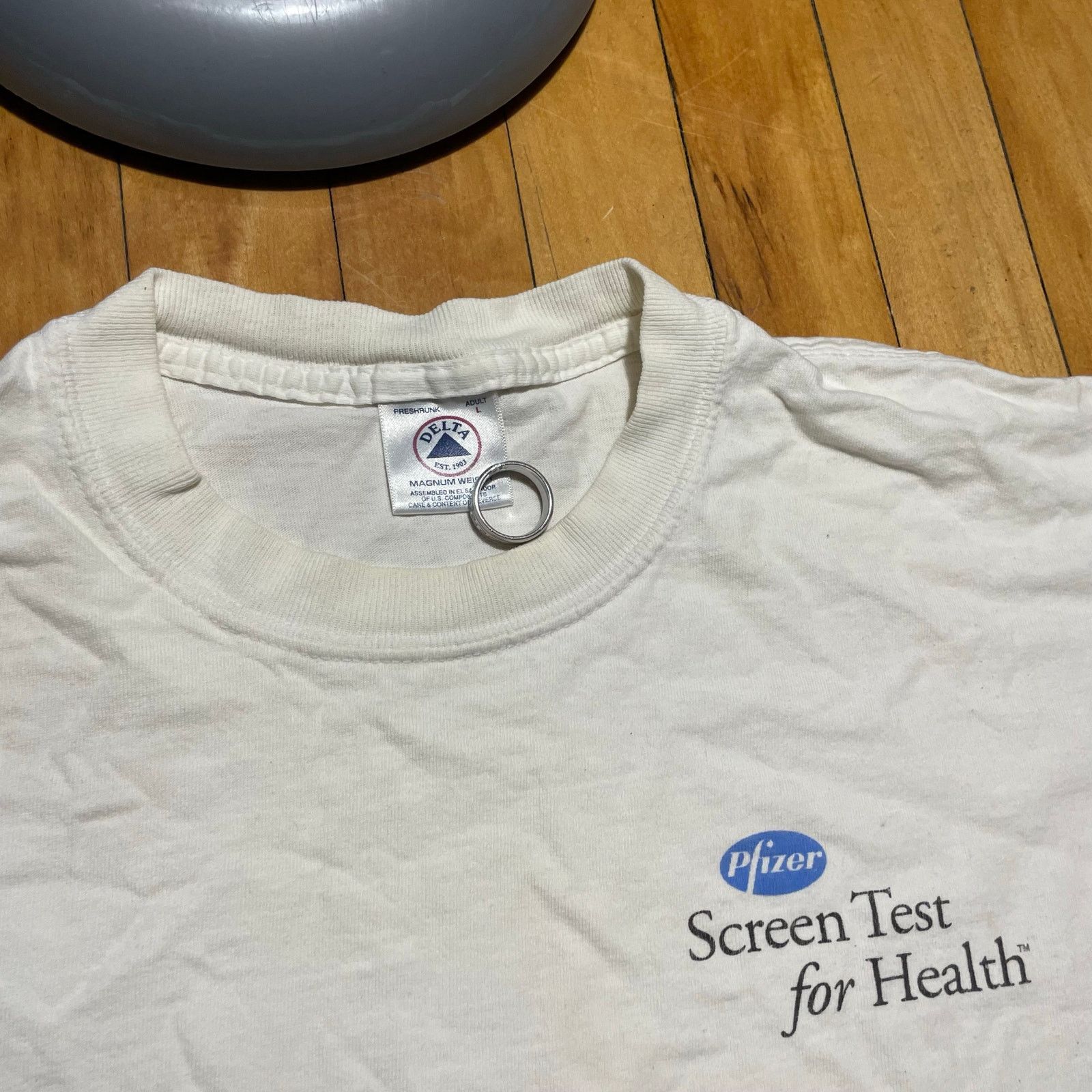 Vintage Vtg 90s Pfizer Screen Test Fad Shirt Large Pharmacy Doctor Size US L / EU 52-54 / 3 - 3 Thumbnail