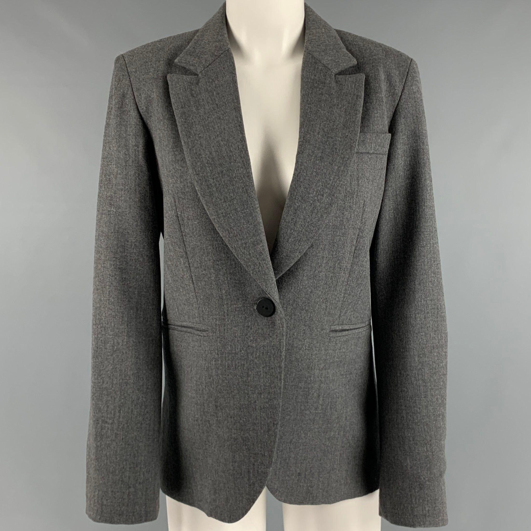 Image of Marc By Marc Jacobs Grey Heather Single Button Blazer, Women's (Size Small)