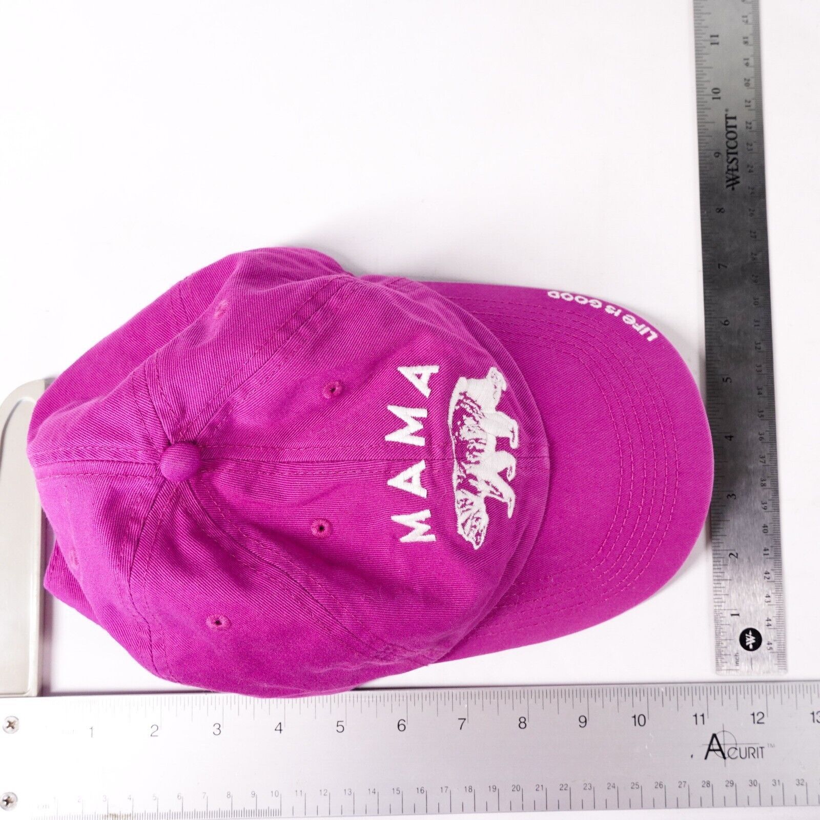 Other Mama Bear Life is Good Mom Baseball Hat Cap Pink White Size ONE SIZE - 8 Thumbnail