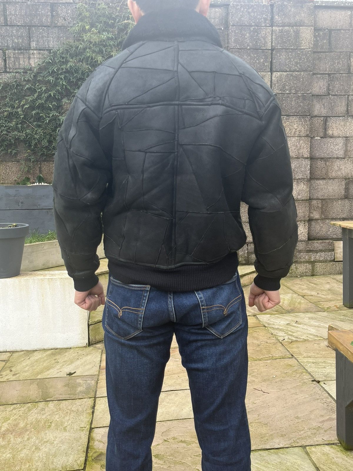 Japanese Brand 1990s patchwork shearling bomber/aviator leather jacket Size US M / EU 48-50 / 2 - 3 Thumbnail