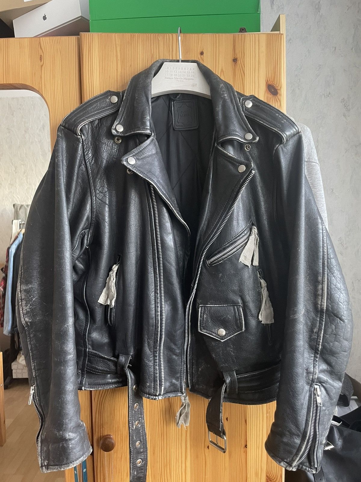 Vintage 2024 Black Leather Moto XL