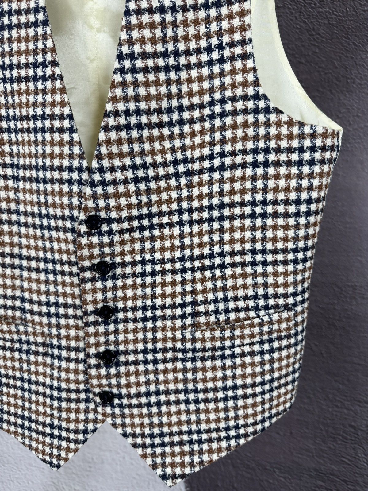 Paoloni Paoloni Houdstooth Quarantasei Classic vest waistcoat Size 36R - 5 Thumbnail