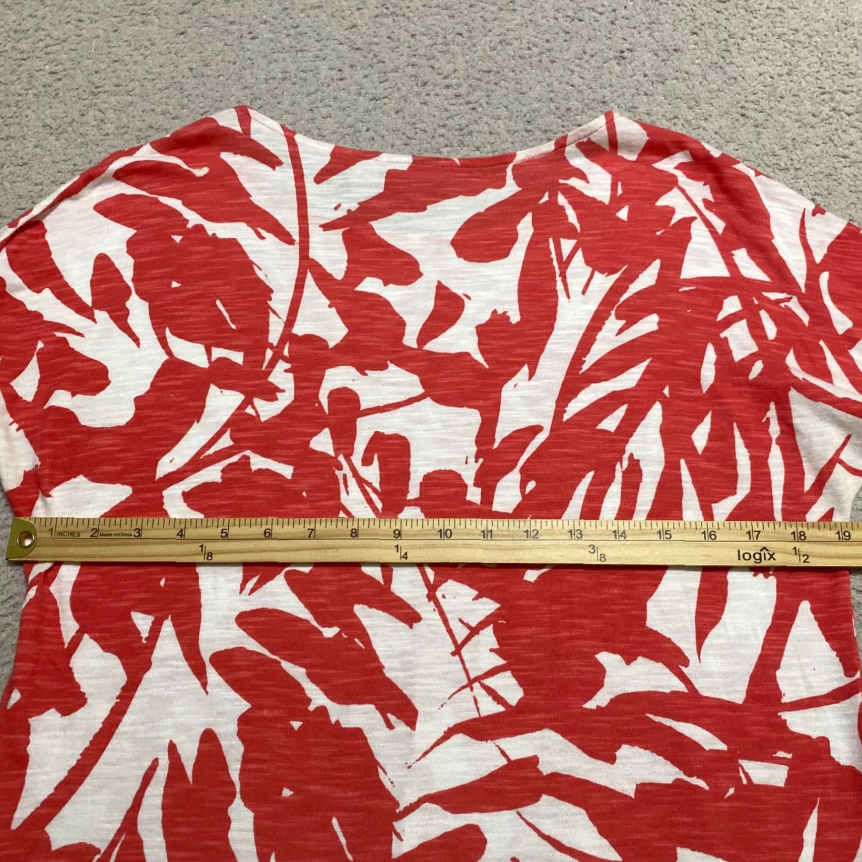 Vintage Chico's Womens Shirt M Red Floral 3/4 Sleeve Round Neck Pullover Size M / US 6-8 / IT 42-44 - 7 Thumbnail