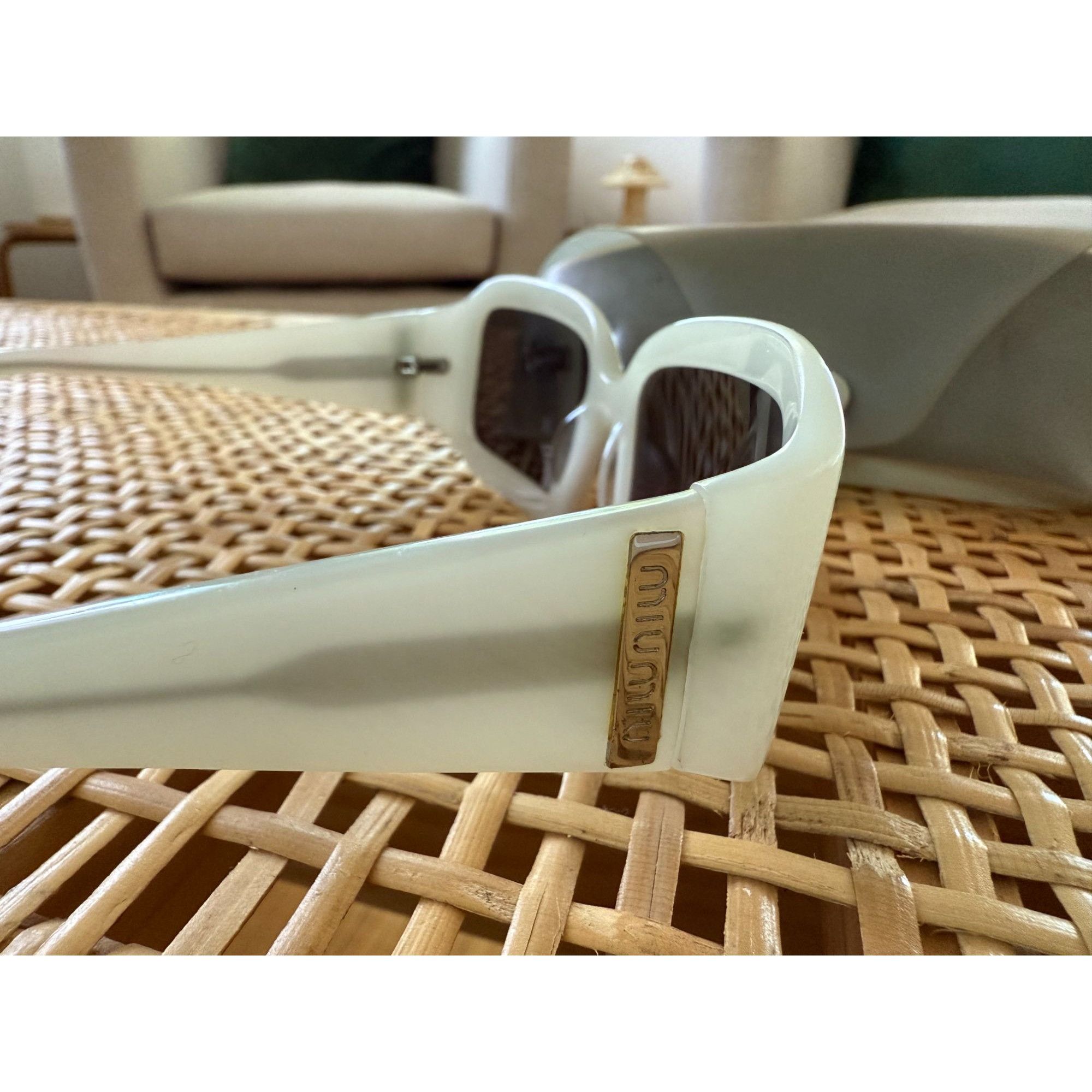 Miu Miu Vintage Miu Miu Oversized Rectangle Acetate Sunglasses Size ONE SIZE - 2 Thumbnail