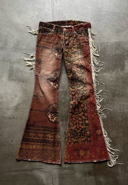 If Six Was Nine IF SIX WAS NINE Early Carpet Fringe Trousers Size US 38 / EU 54 - 1 Thumbnail