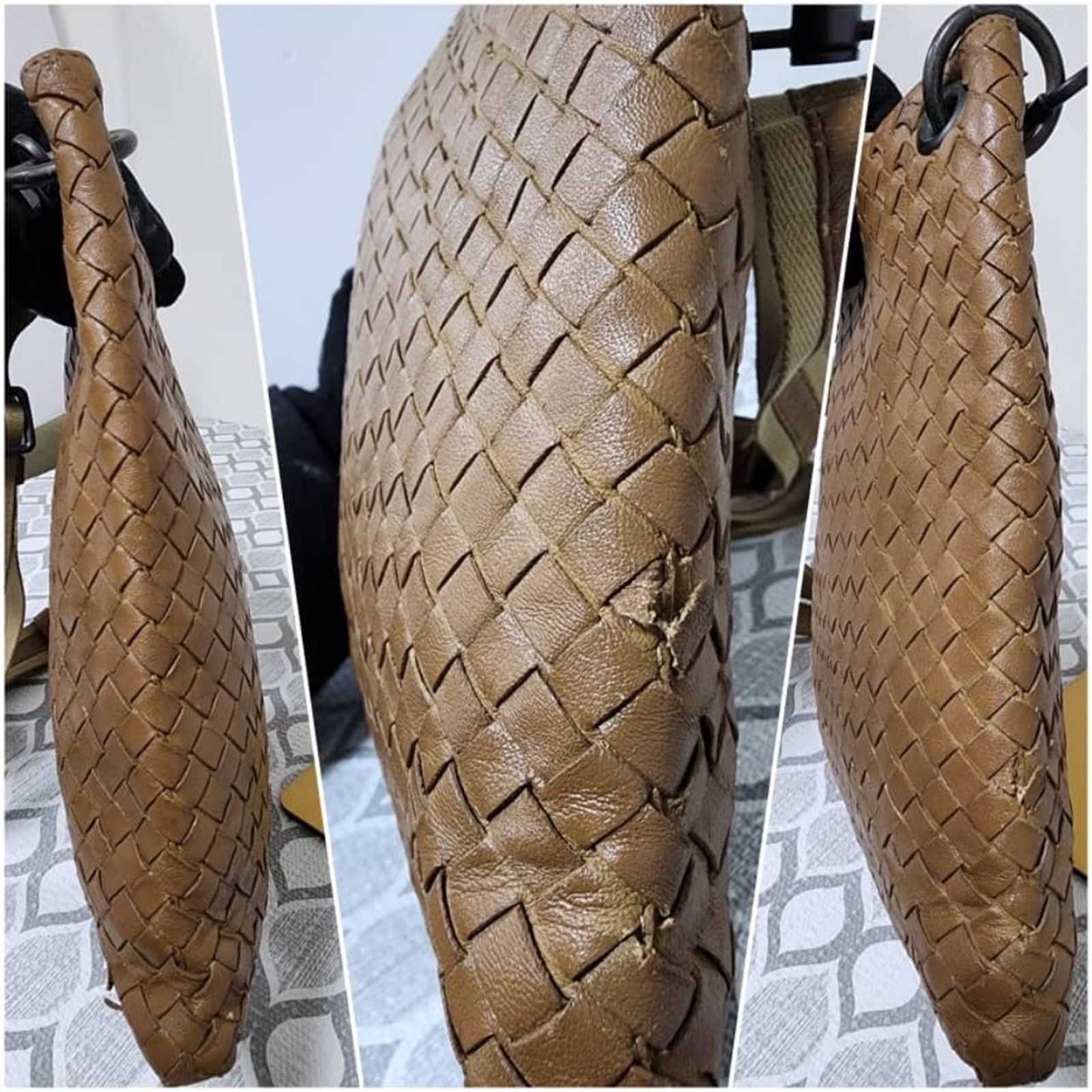 Bottega Veneta Authentic Bottega Veneta Intrecciato Messenger Bag Beige Size ONE SIZE - 8 Thumbnail