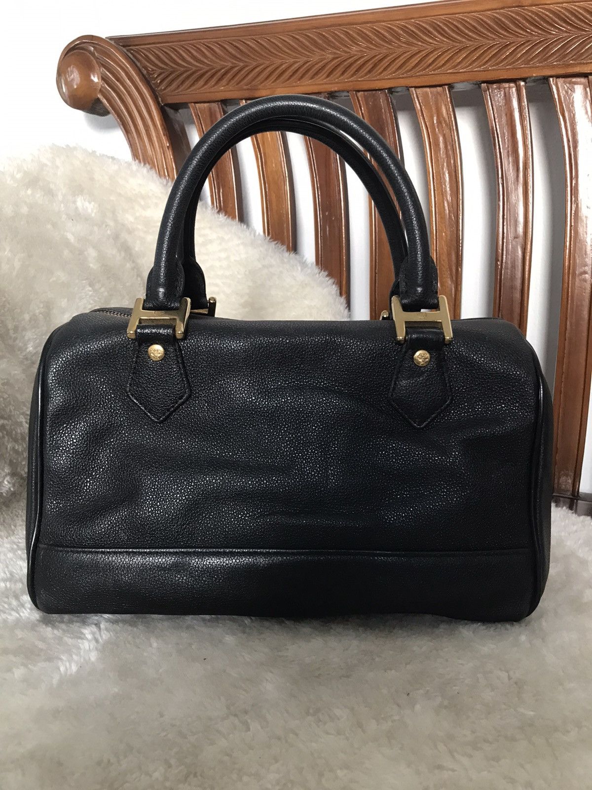 MCM MCM Small Leather Boston Bag Black Size ONE SIZE - 3 Thumbnail