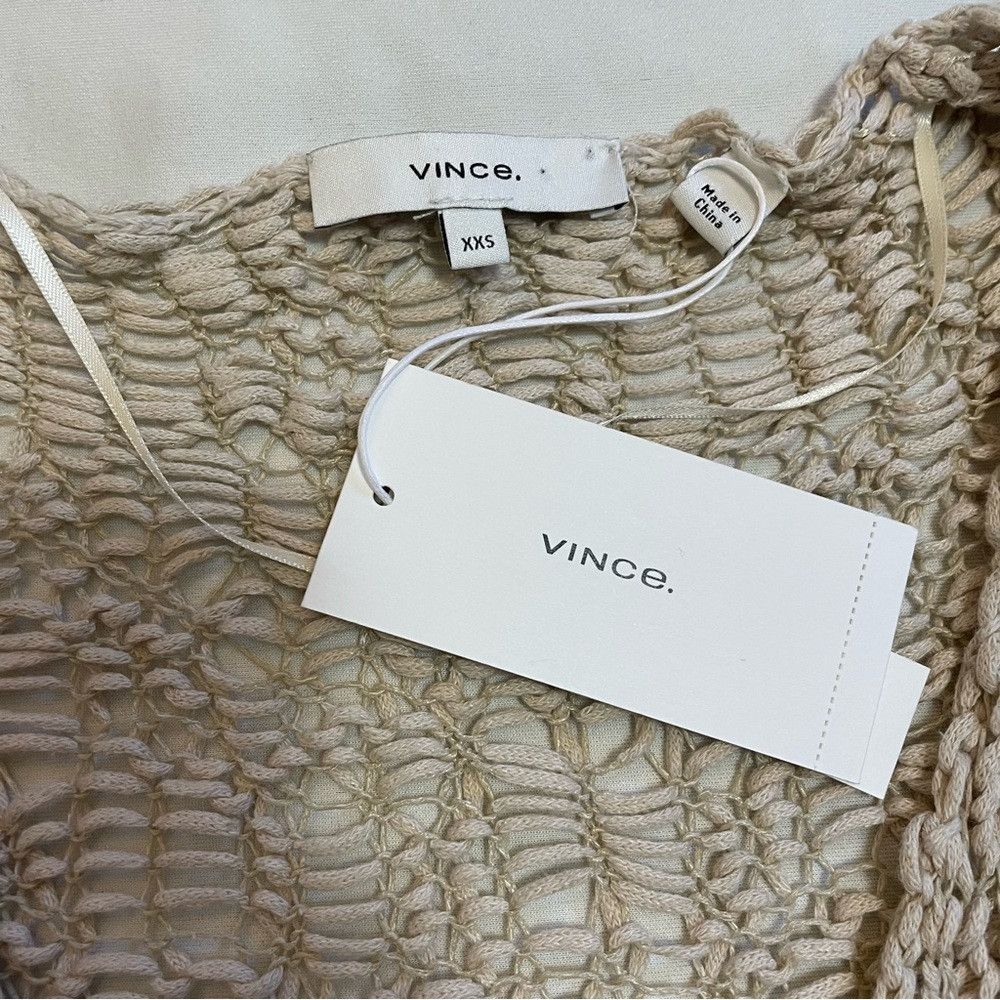 Vince NWT New $345 Vince Organic Cotton Beige Sweater Size XXS Size XXS / US 00 / IT 34 - 8 Thumbnail